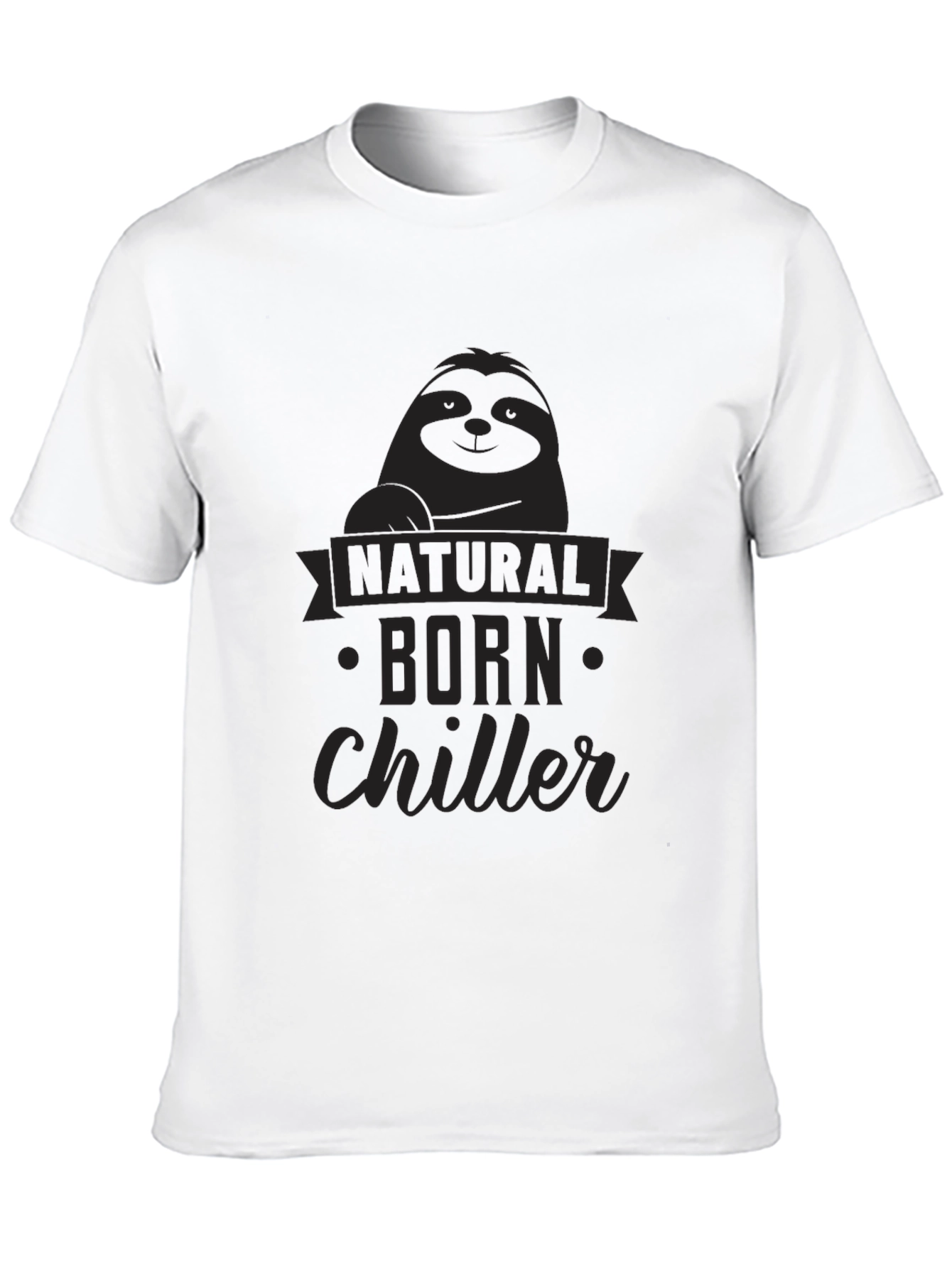 Black Natural Born Chiller Sloth Graphic Tee - Soft Cotton view 10