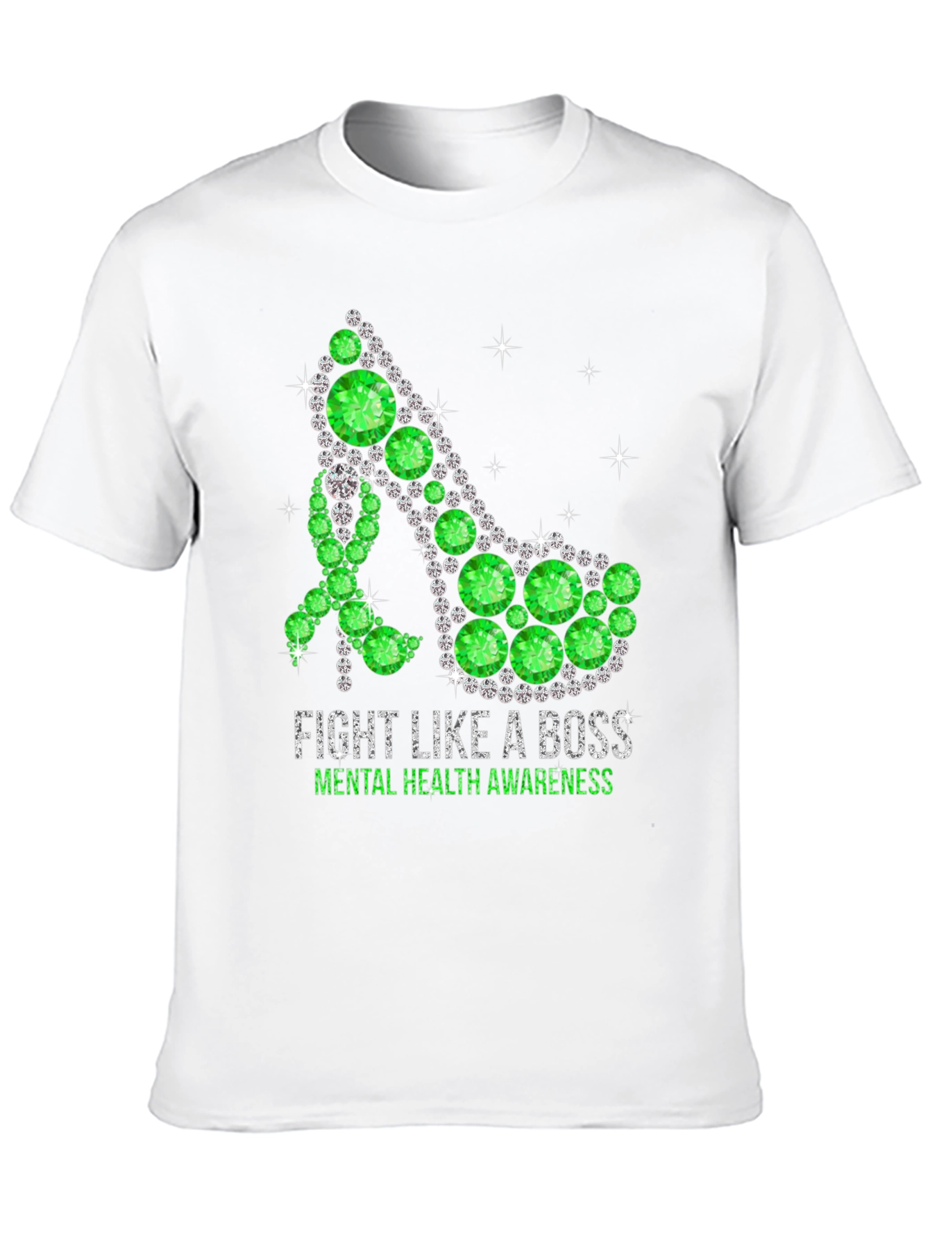 Black Fight Like A Boss Mental Health Awareness Shoe T-Shirt view 10