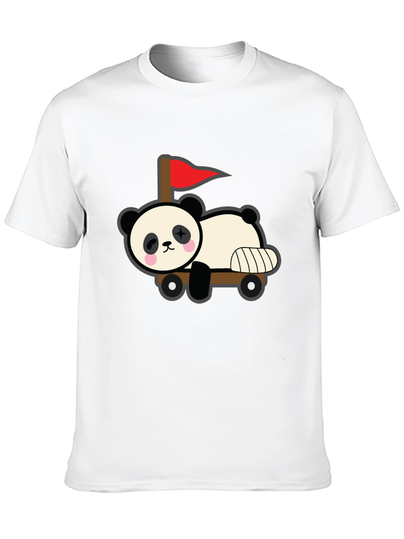 Black Cute Panda Car T-Shirt - Black view 10