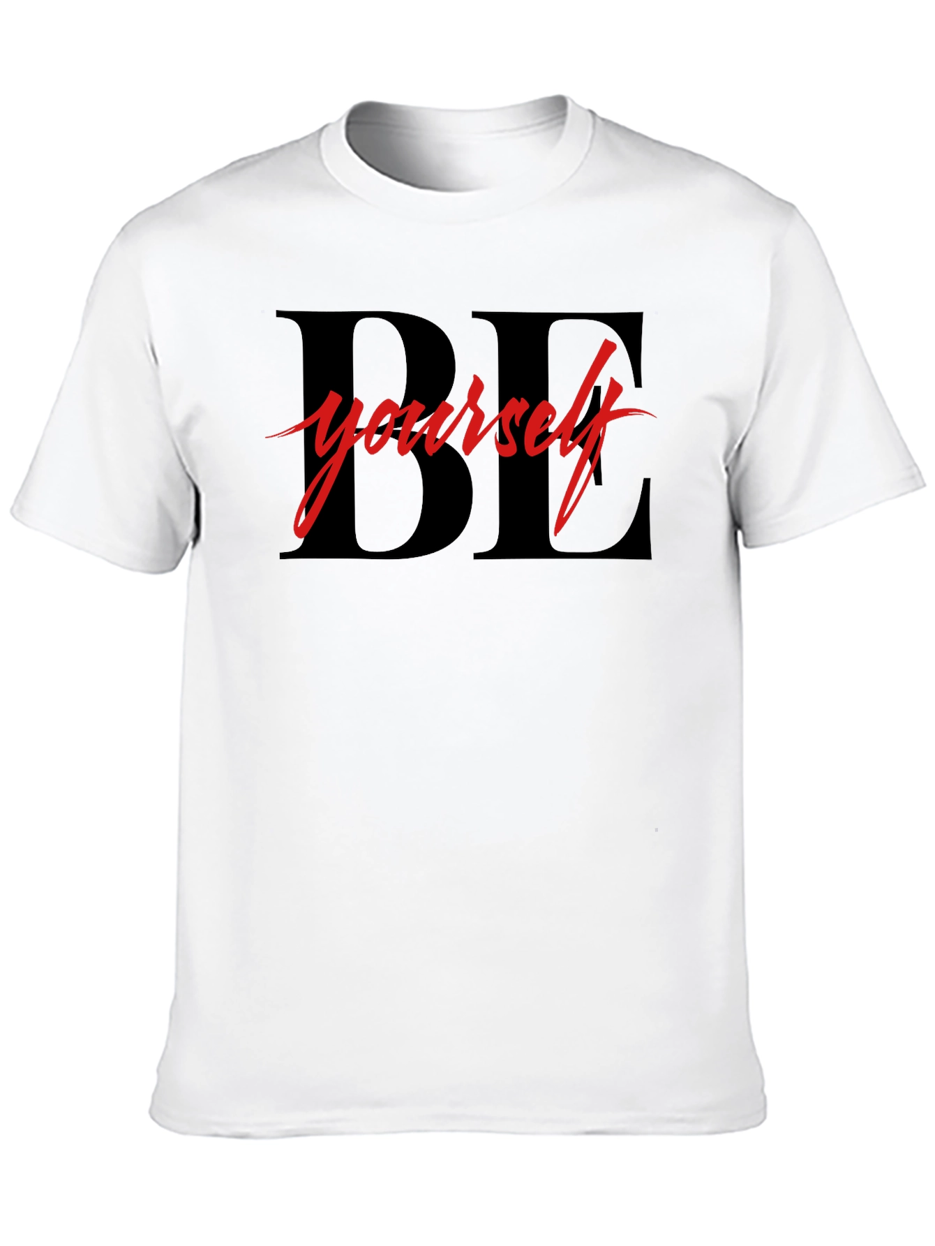 Black Be Yourself Graphic Tee - Motivational Black T-Shirt view 10