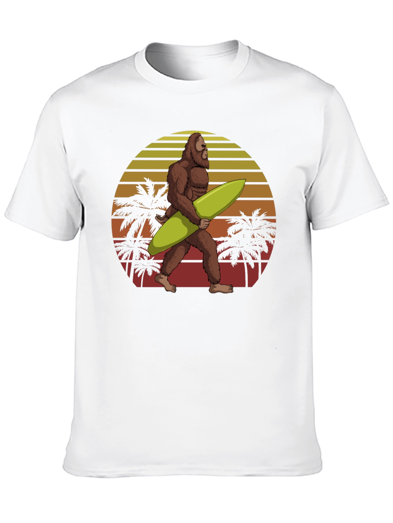 Black Sasquatch Surfer Graphic Tee - Black Cotton T-Shirt view 10