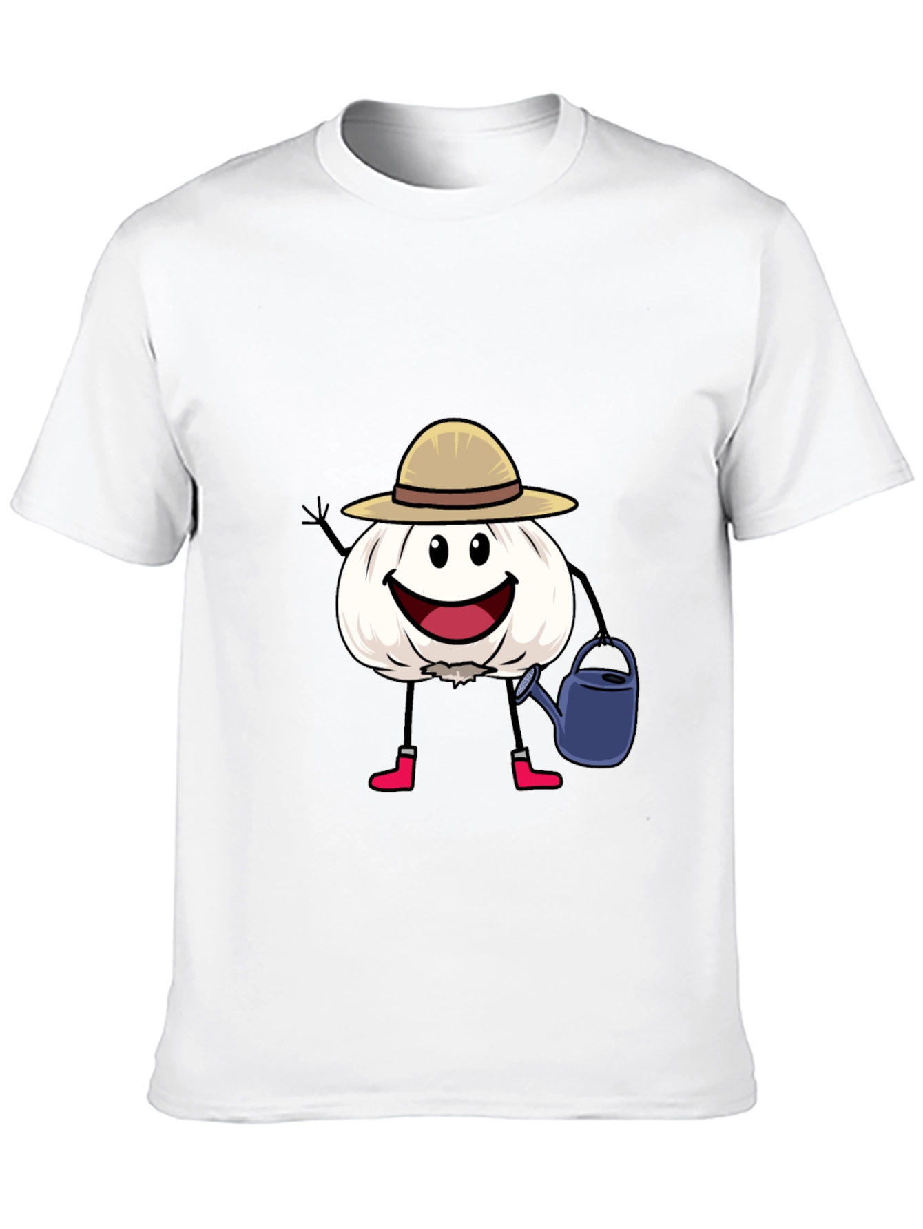 Black Cartoon Garlic Gardener Black T-Shirt view 10