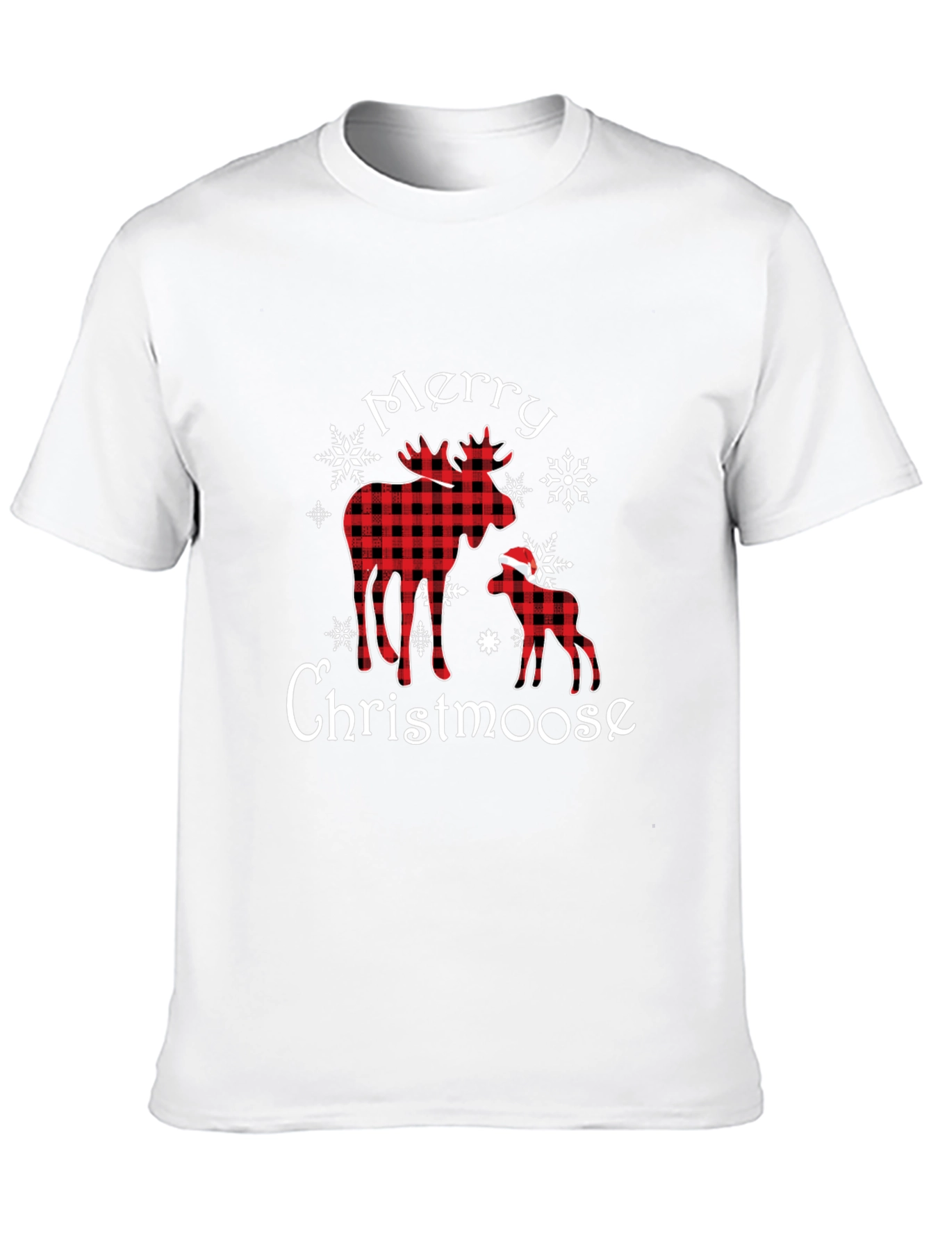 Black Merry Christmoose Buffalo Plaid Christmas T-Shirt view 10