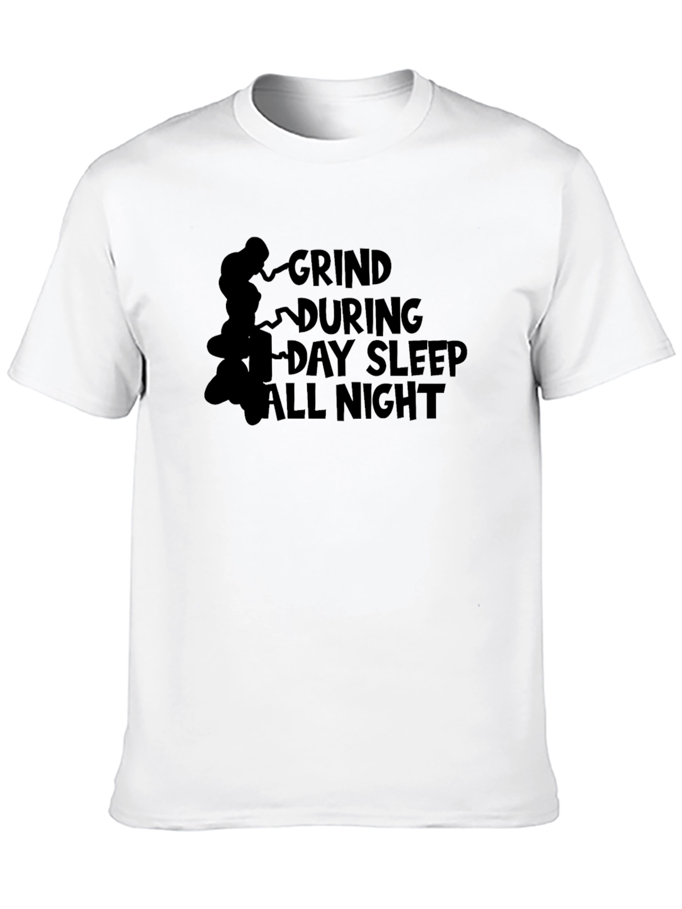 Black Grind During Day Sleep All Night Graphic T-Shirt view 10