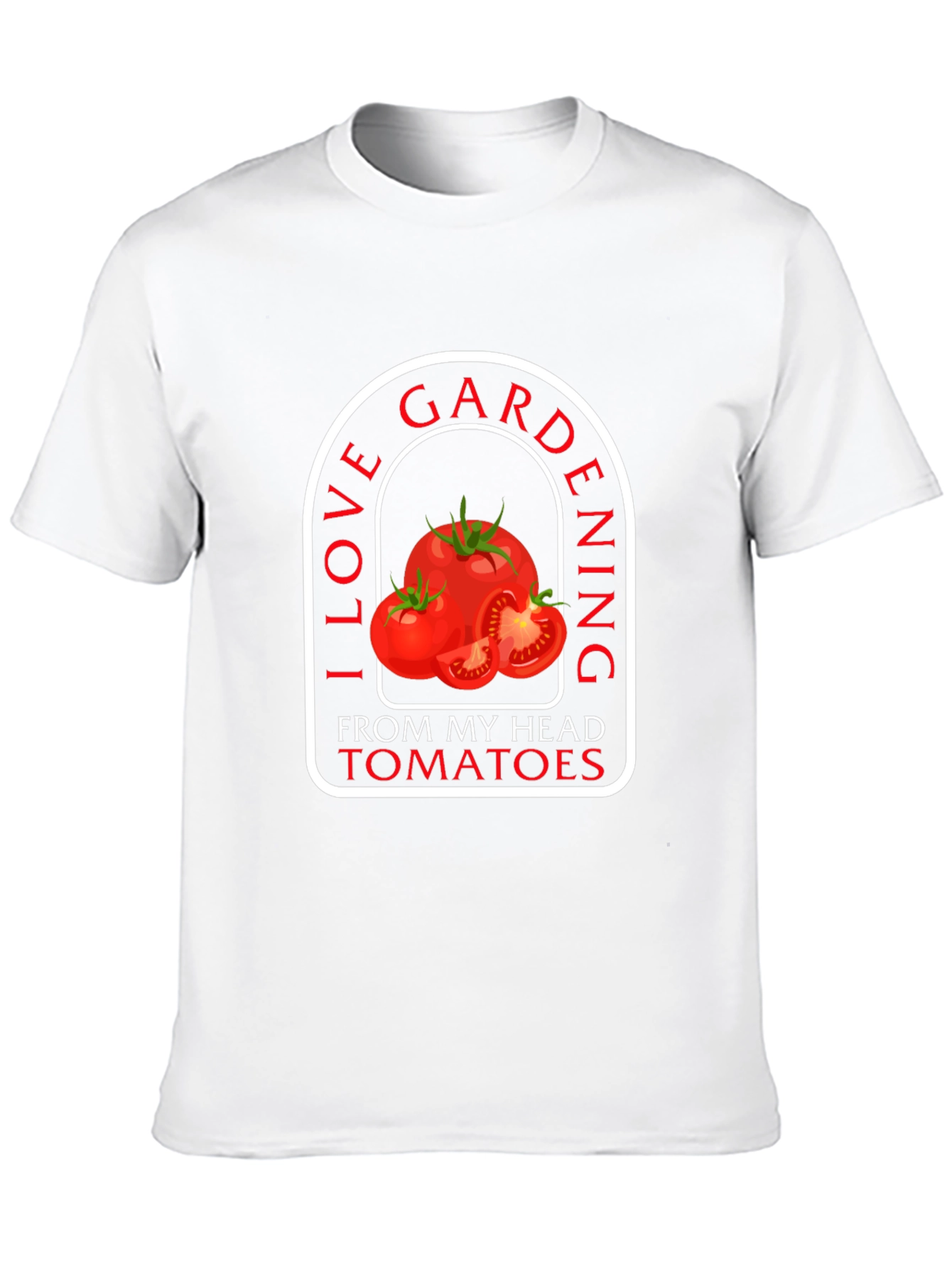 Black I Love Gardening From My Head Tomatoes Black T-Shirt view 10