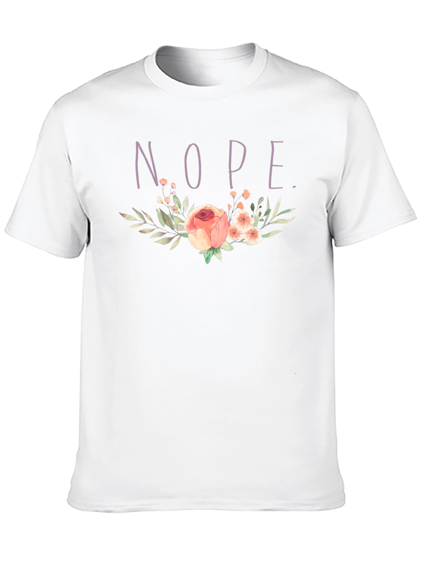 Black Floral NOPE. T-Shirt - Black Cotton Tee view 10