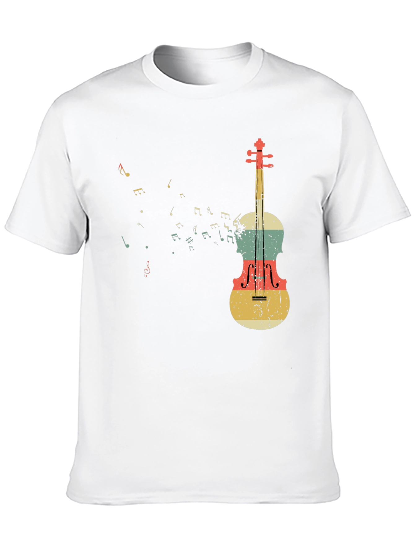 Black Musical Notes & Violin Graphic T-Shirt view 10