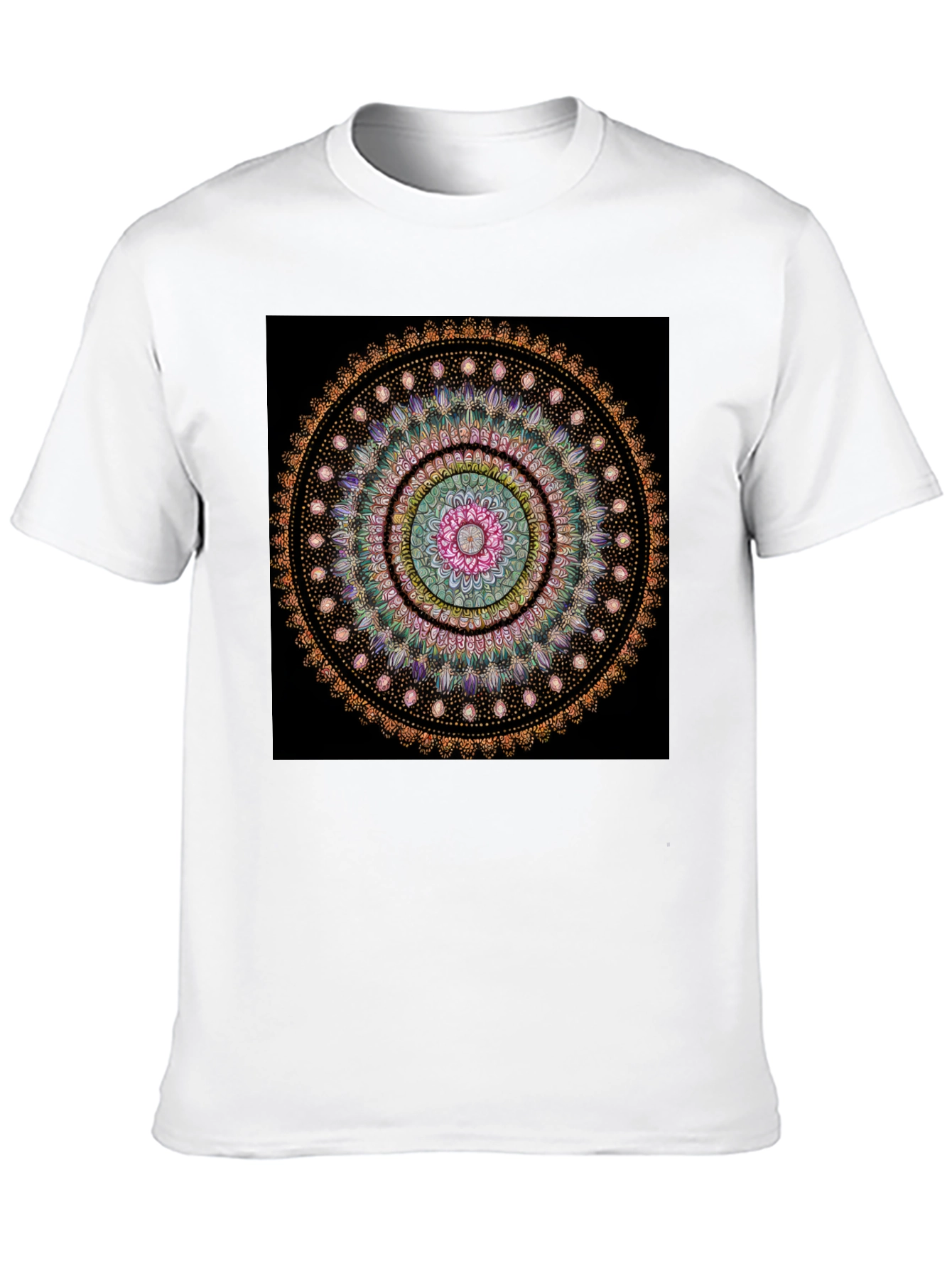 Black Mandala Art Black T-Shirt view 10