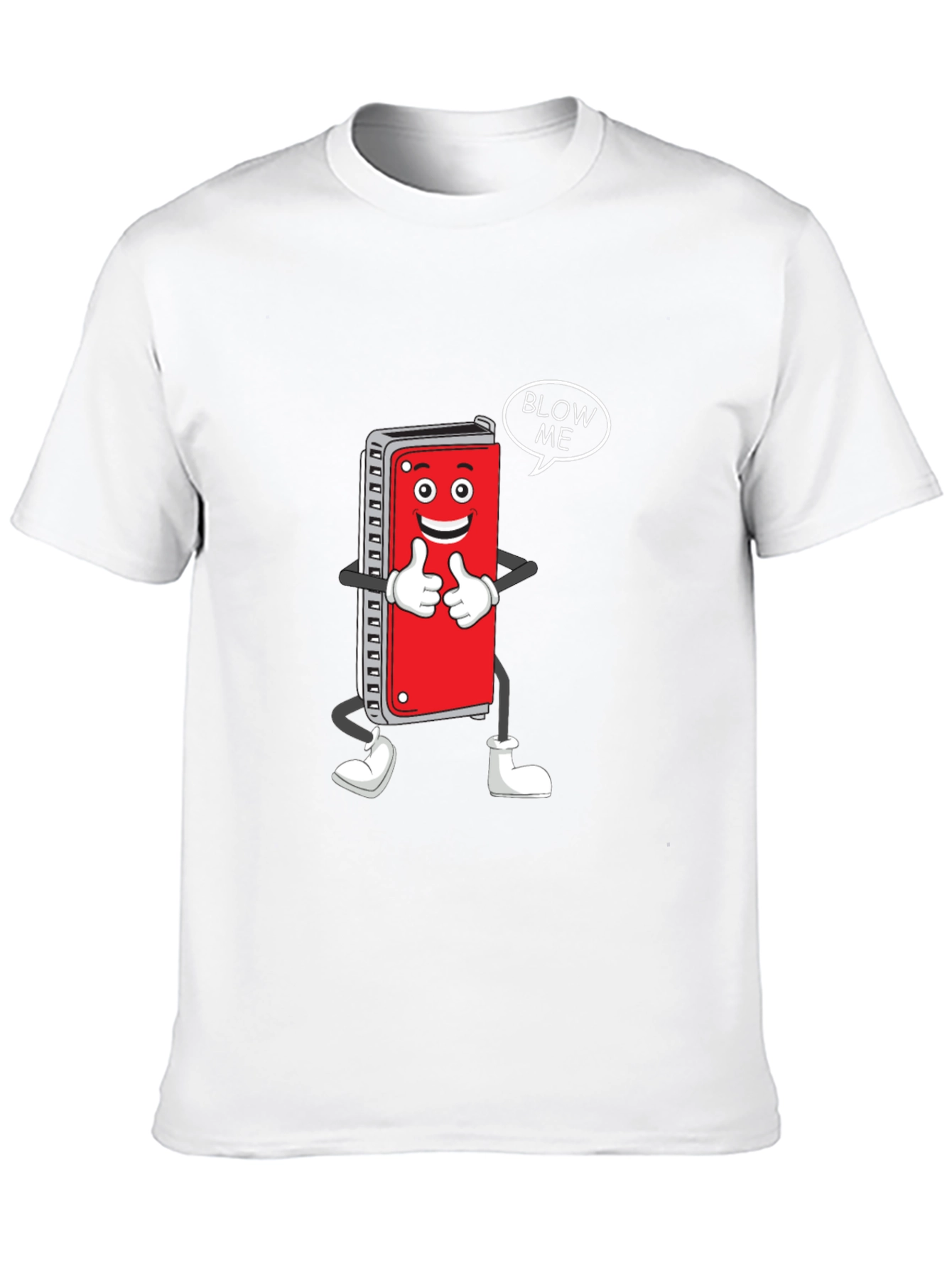 Black Harmonica Cartoon Graphic T-Shirt - Blow Me! view 10