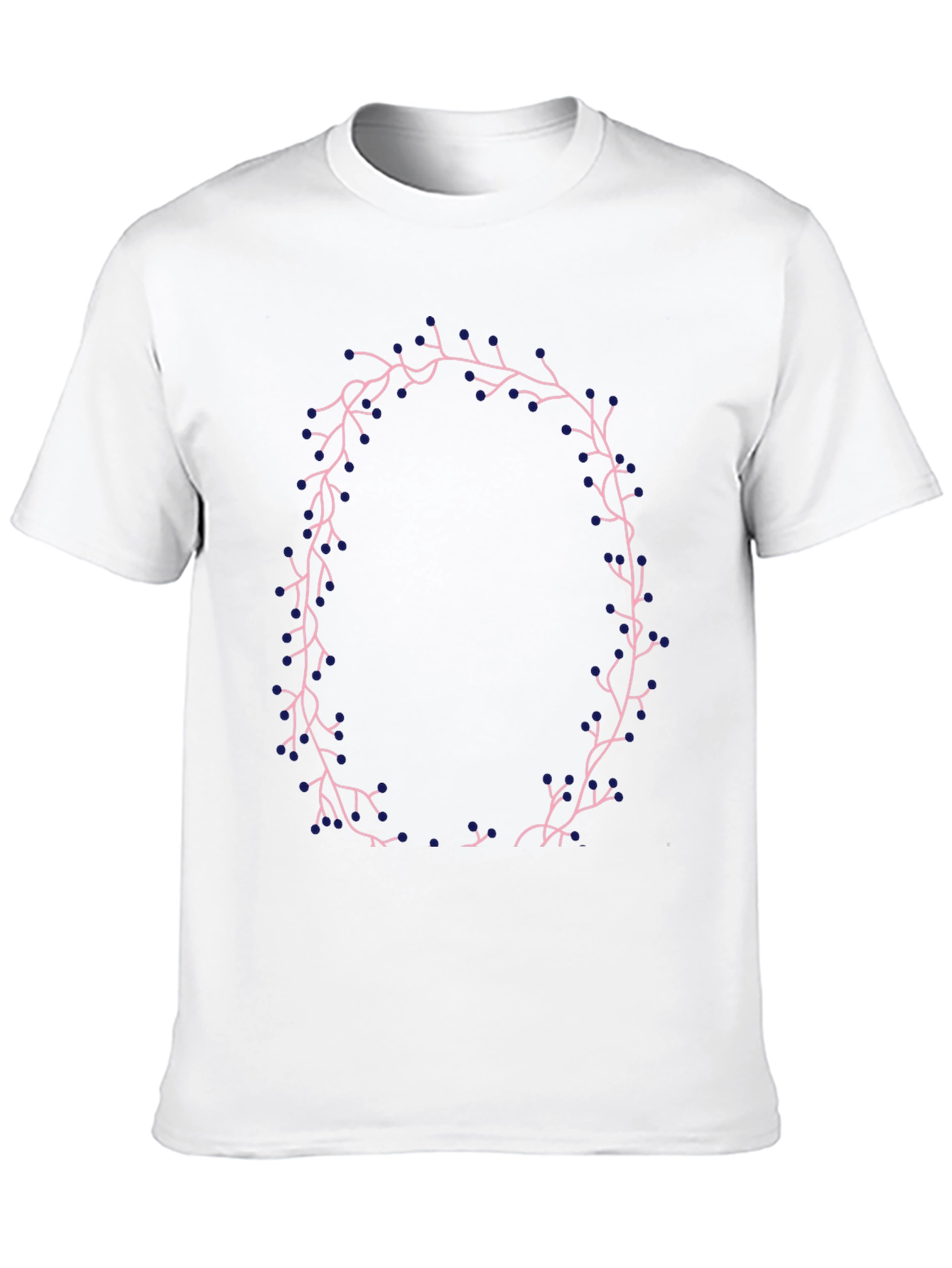 Black Floral Wreath Graphic Tee - Black Casual T-Shirt view 10