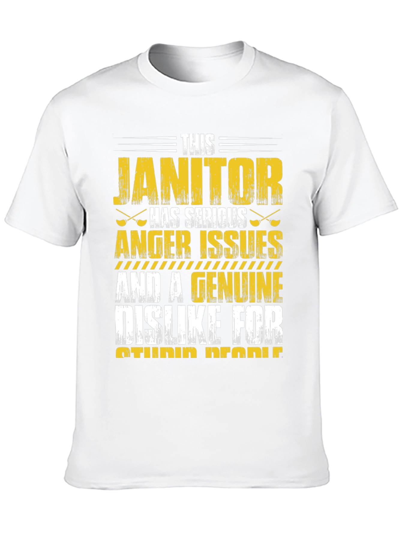 Black Janitor Anger Issues Graphic T-Shirt view 10