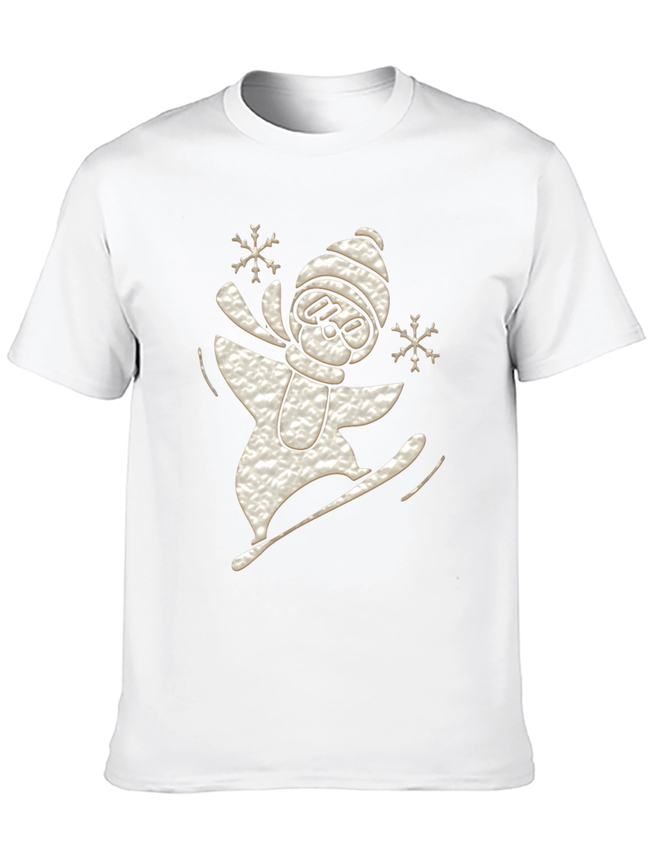 Black Snowboarder Snowman Graphic Tee view 10
