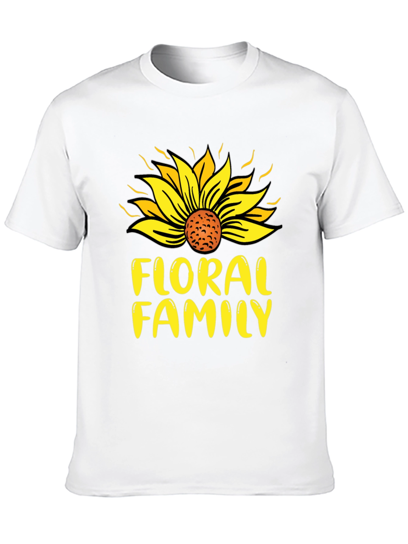 Black Floral Family Sunflower T-Shirt view 10