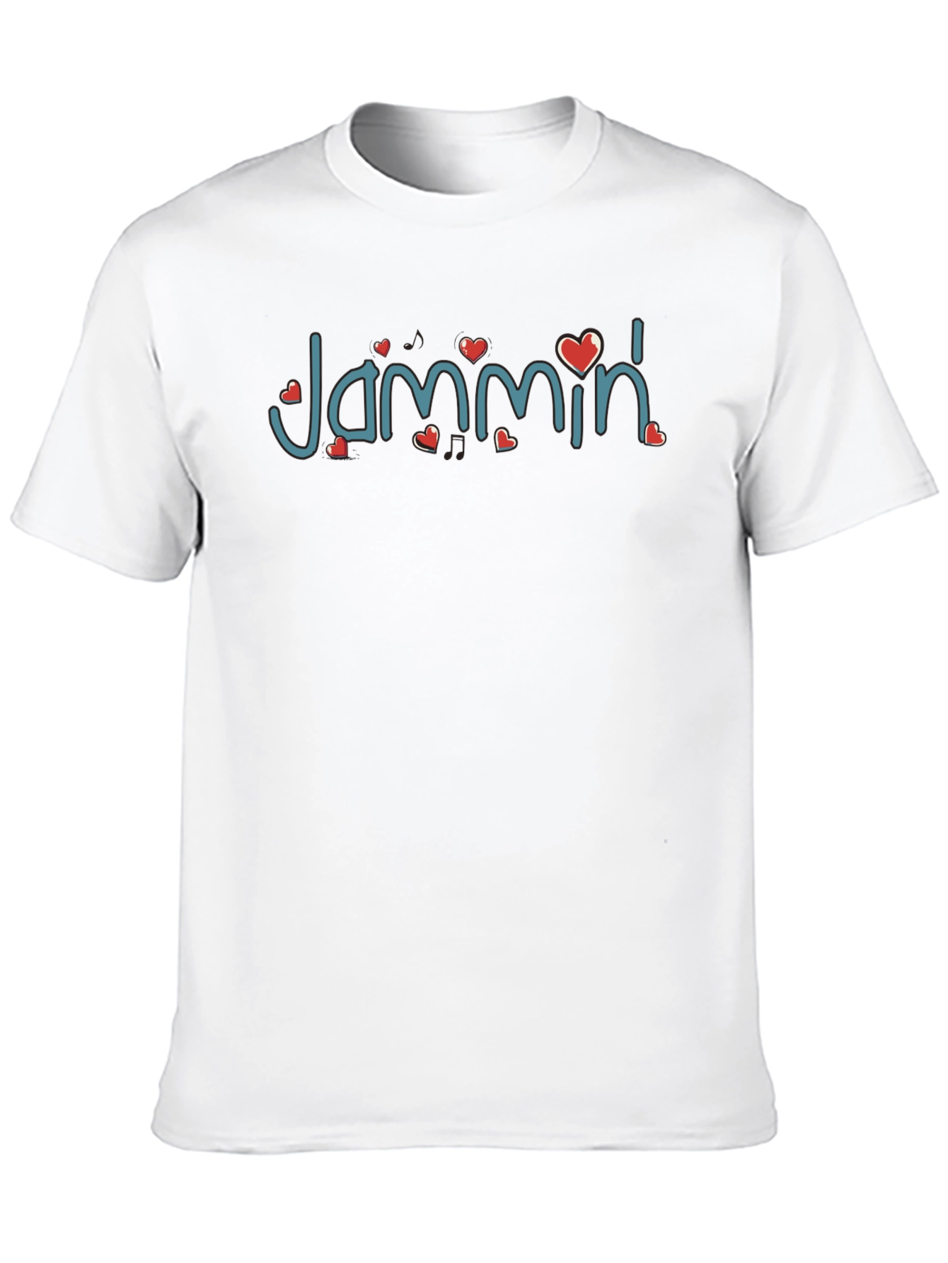 Black Jammin' Heart Graphic Black T-Shirt view 10