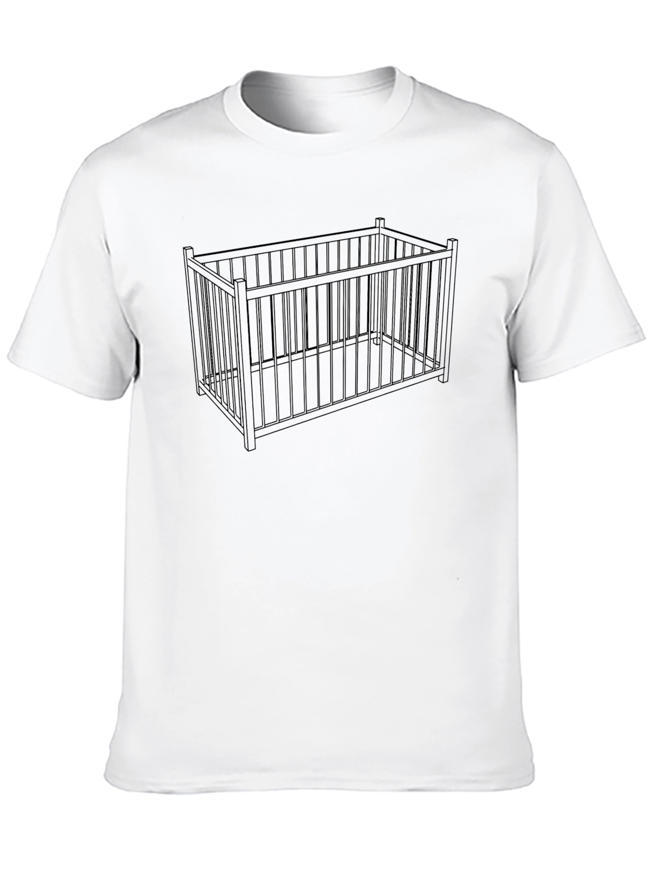 Black Caged T-Shirt - Novelty Graphic Tee view 10