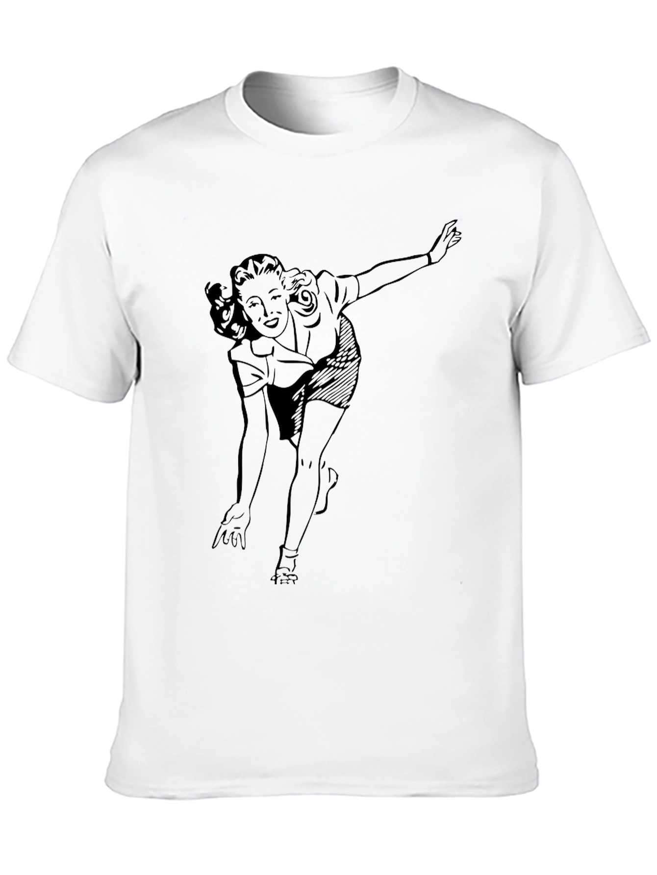 Black Retro Bowling Gal Graphic T-Shirt - Black view 10