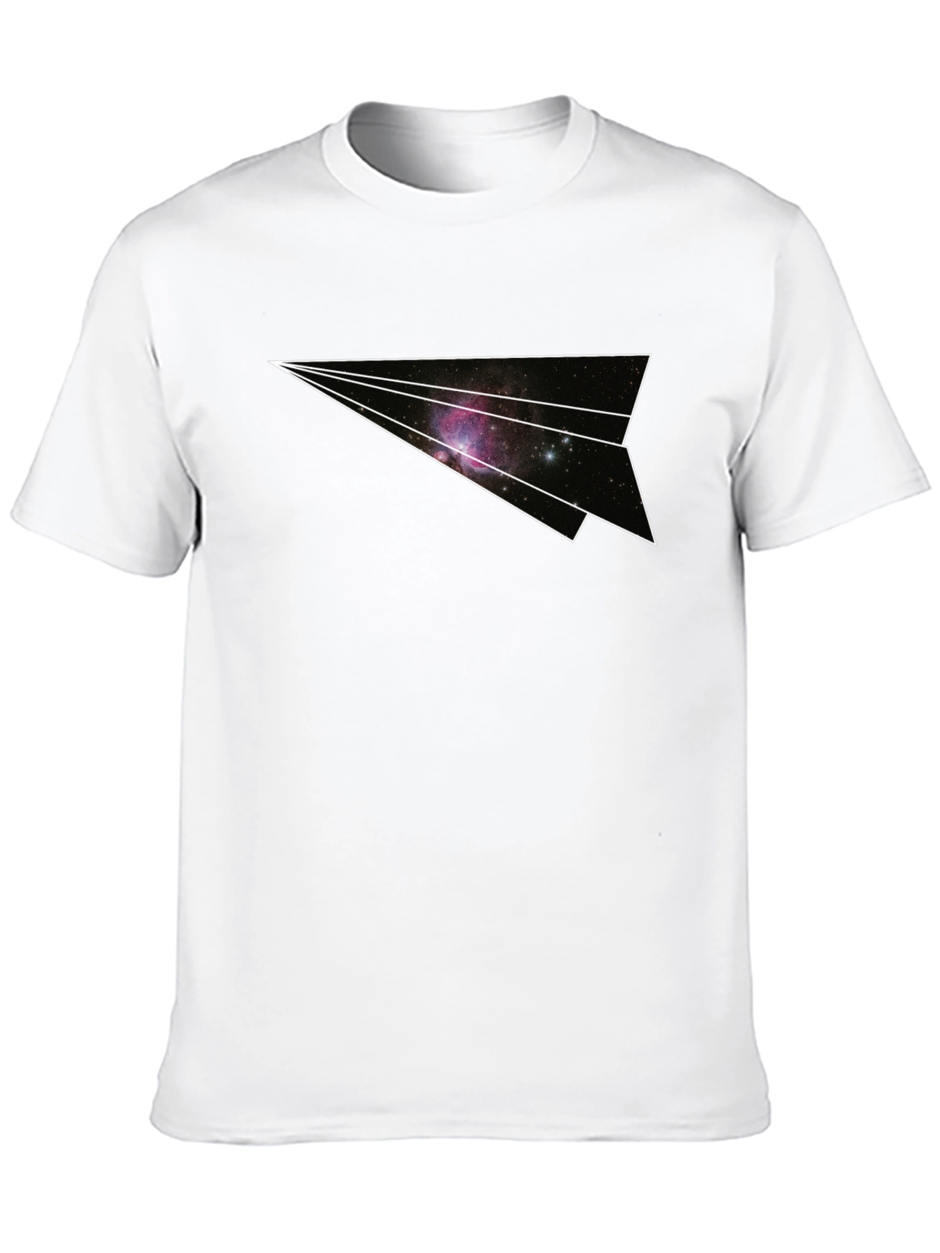 Black Galaxy Paper Airplane Graphic Tee - Black view 10