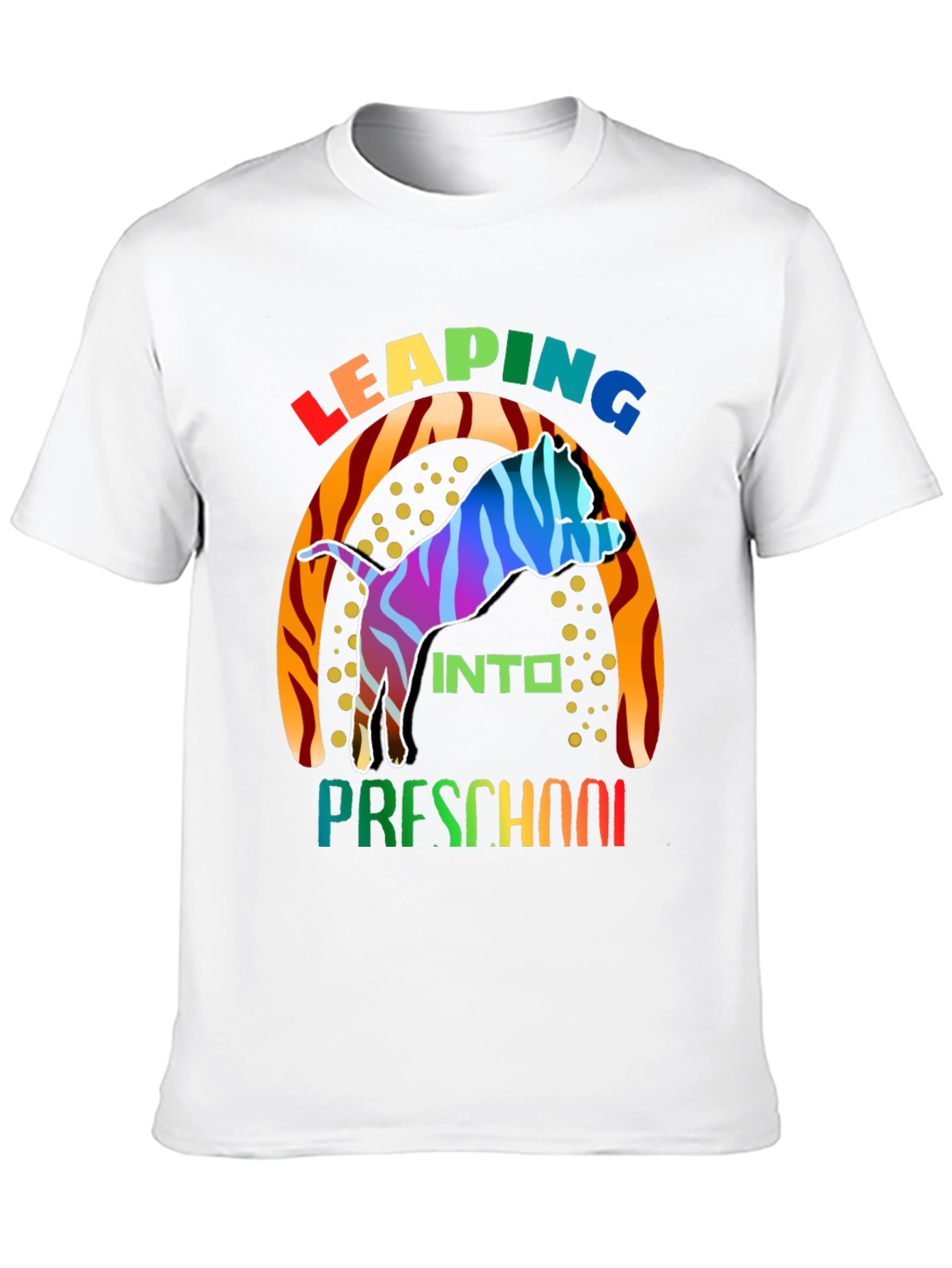 Leaping into Preschool Colorful Toddler T-Shirt - 10