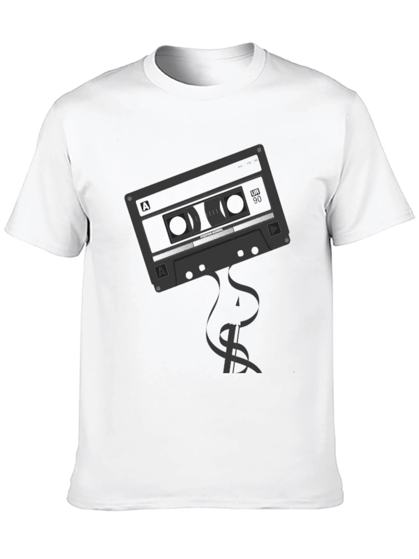 Black Retro Cassette Tape Graphic T-Shirt - Vintage Style view 10