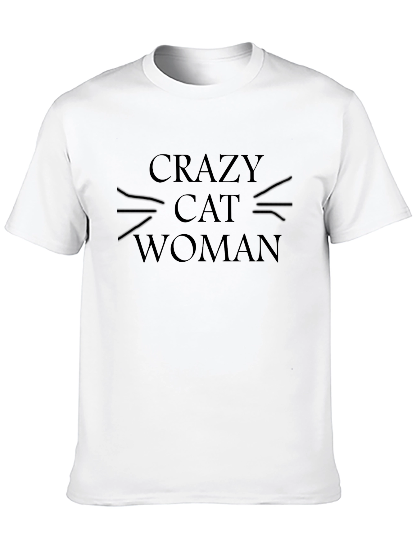 Black Crazy Cat Woman Black T-Shirt view 10
