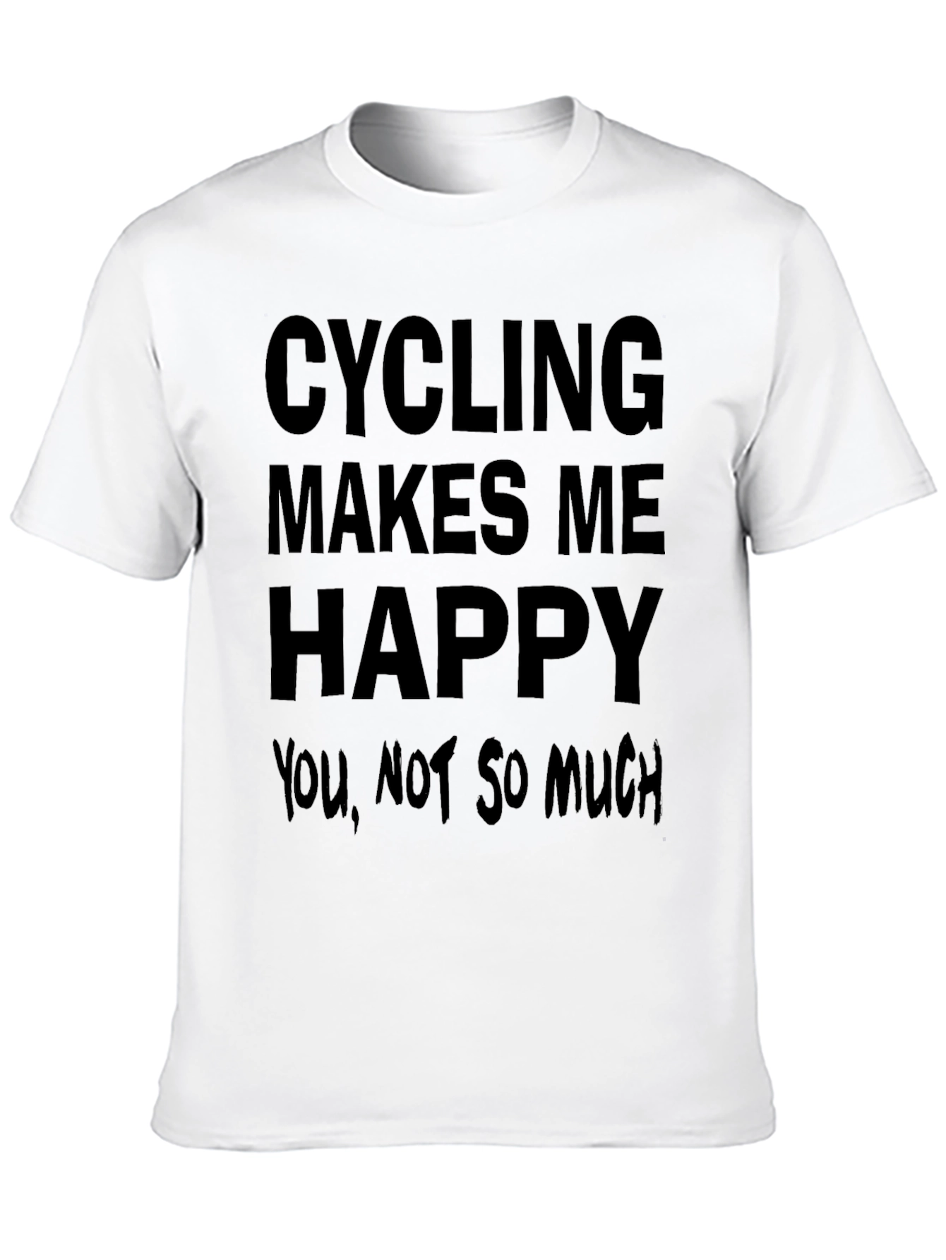 Black Cycling Makes Me Happy Black T-Shirt view 10