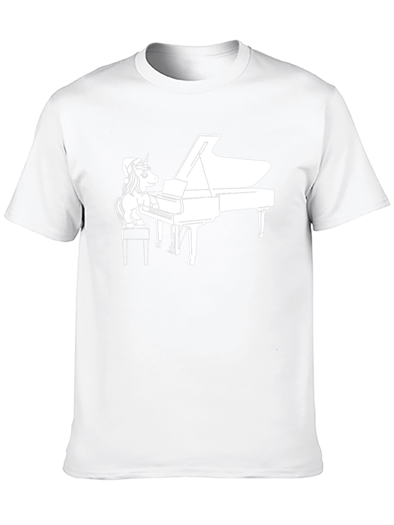 Black Unicorn Piano Player Graphic Tee - Black Cotton Blend view 10