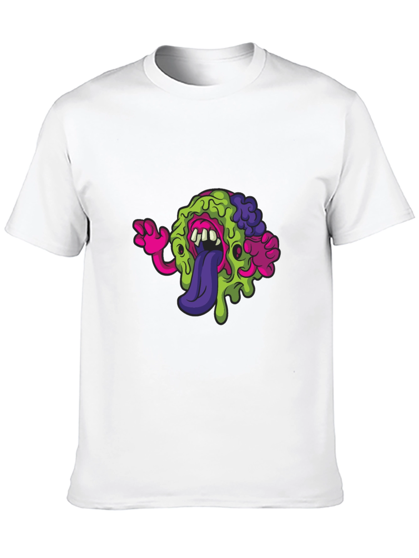 Black Monster Brain Graphic Tee - Quirky Black T-Shirt view 10