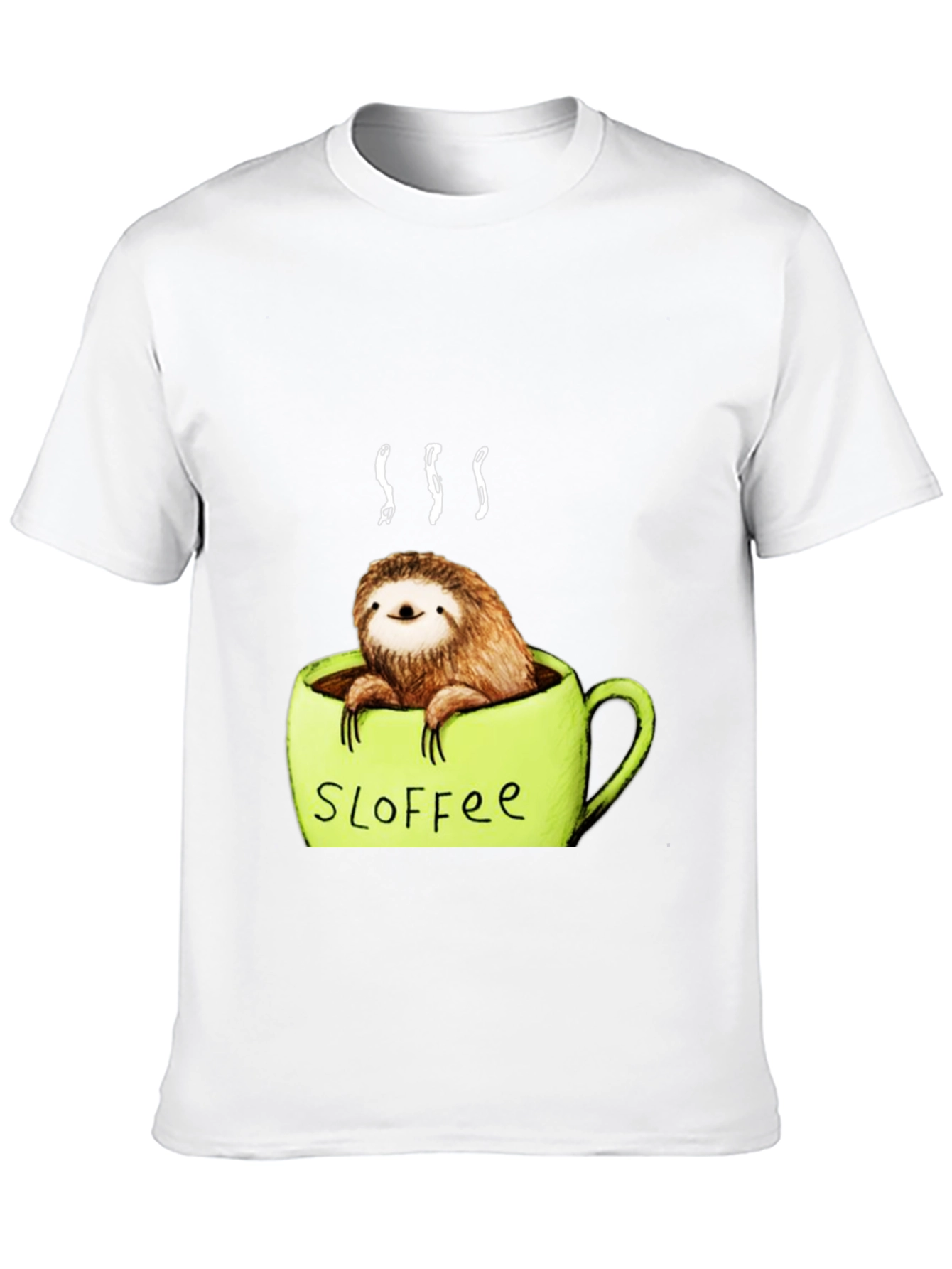 Black Funny Sloth Coffee Graphic Tee view 10