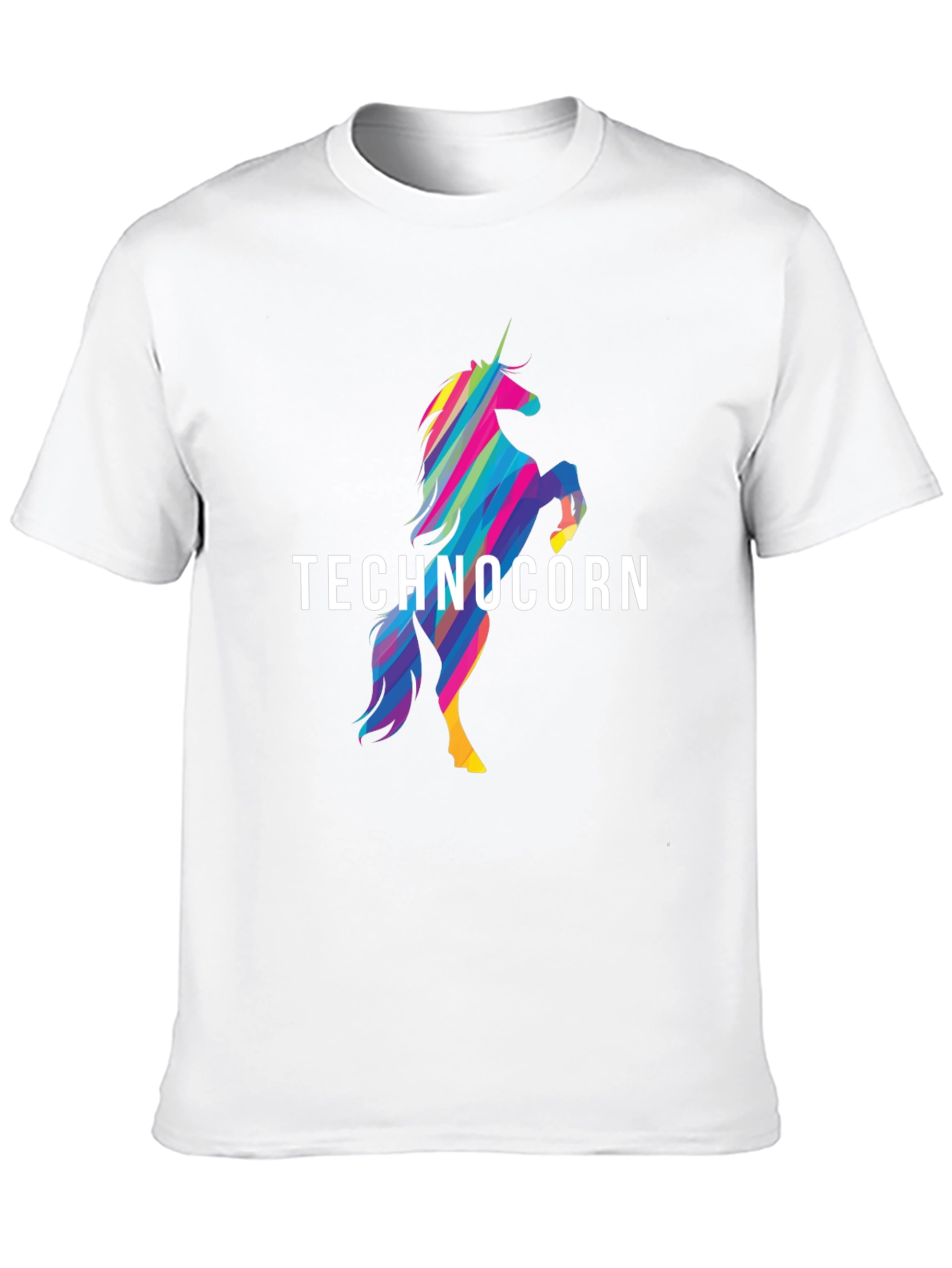 Black Technocorn Graphic T-Shirt - Black Cotton Tee view 10