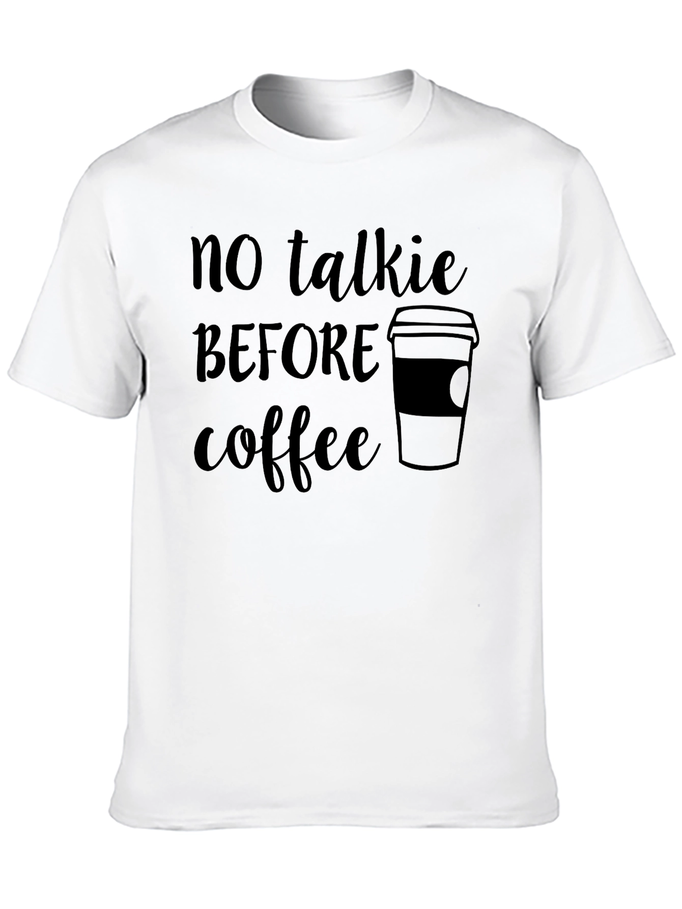 Black No Talkie Before Coffee T-Shirt - Black view 10