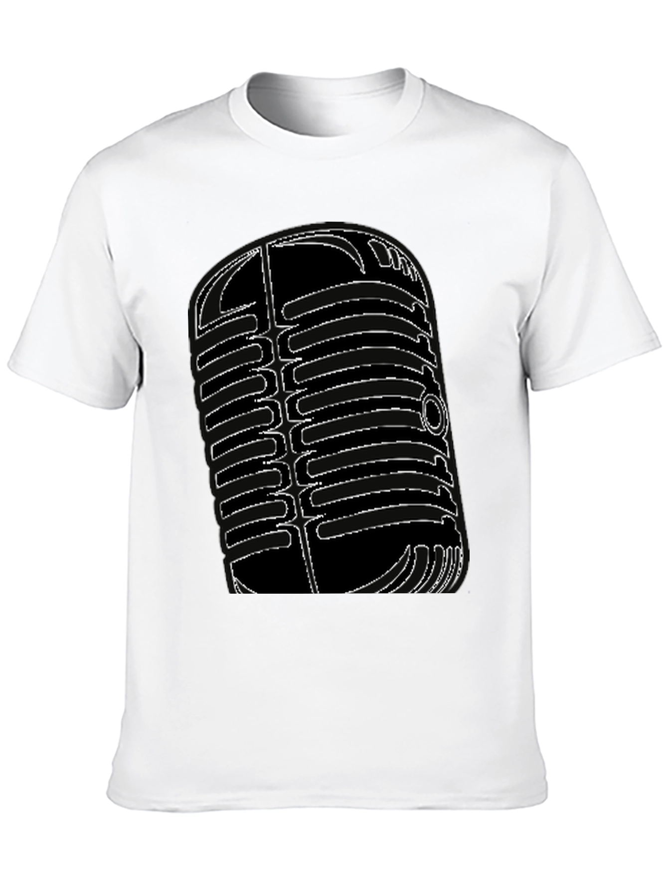 Black Vintage Microphone Graphic Tee - Classic Style view 10