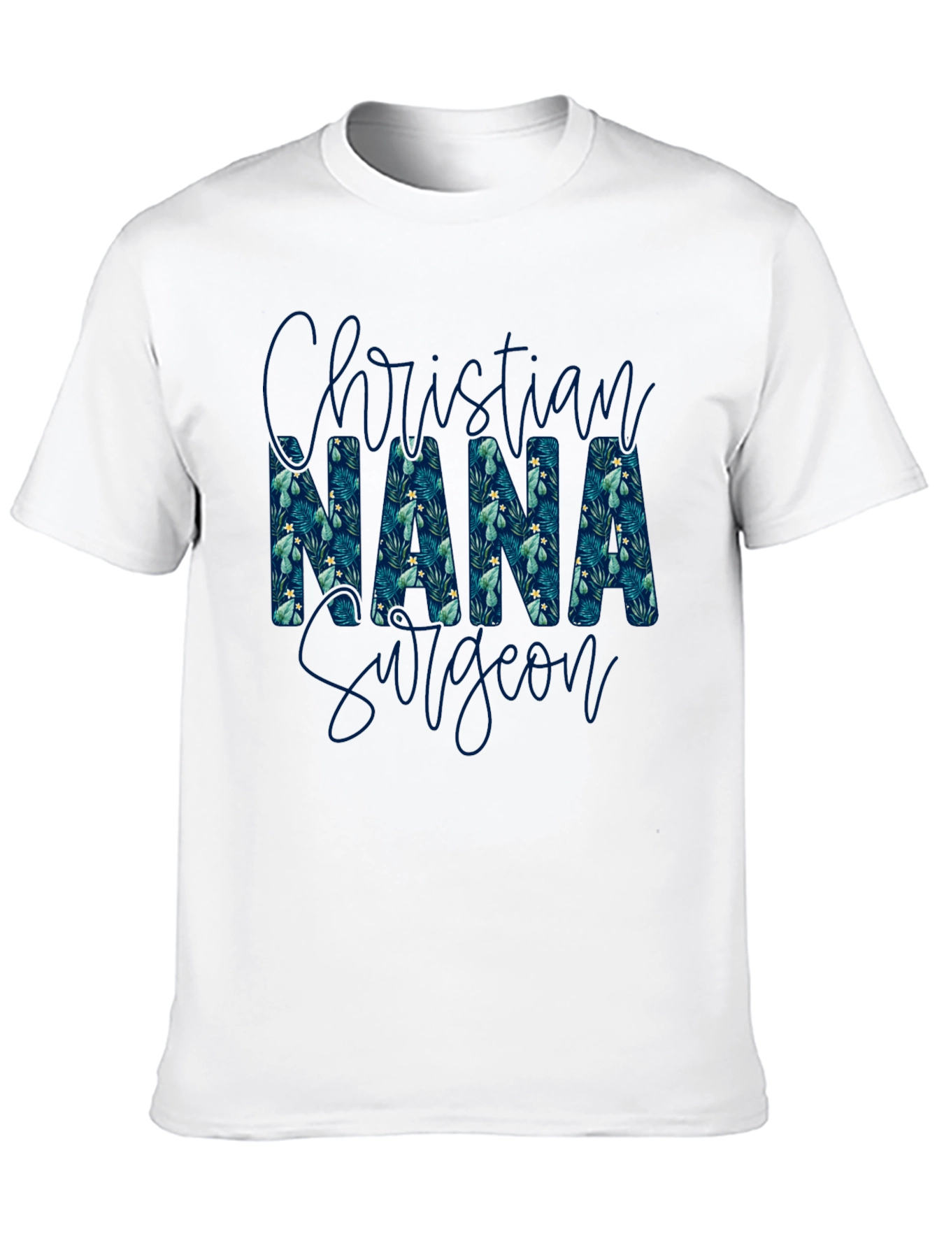 Black Christian Nana Surgeon T-Shirt - Floral Pattern view 10