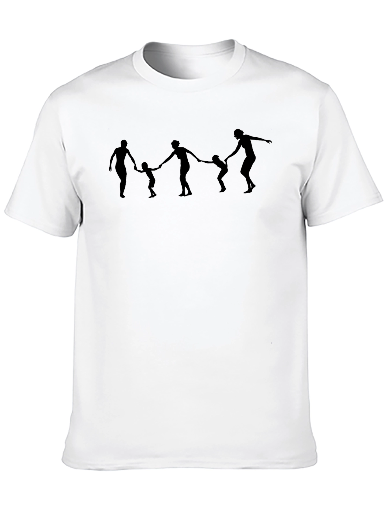 Black Family Silhouette T-Shirt - Black Crew Neck Tee view 10