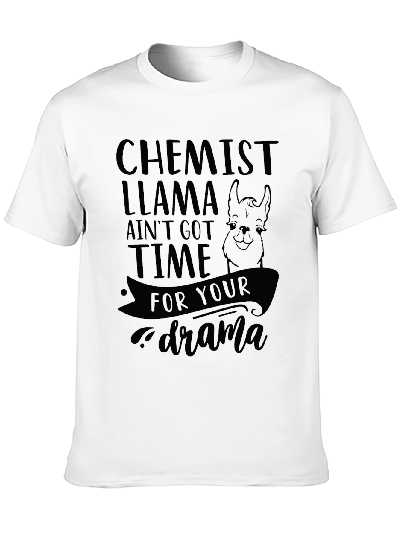 Black Chemist Llama Drama T-Shirt - Novelty Graphic Tee view 10