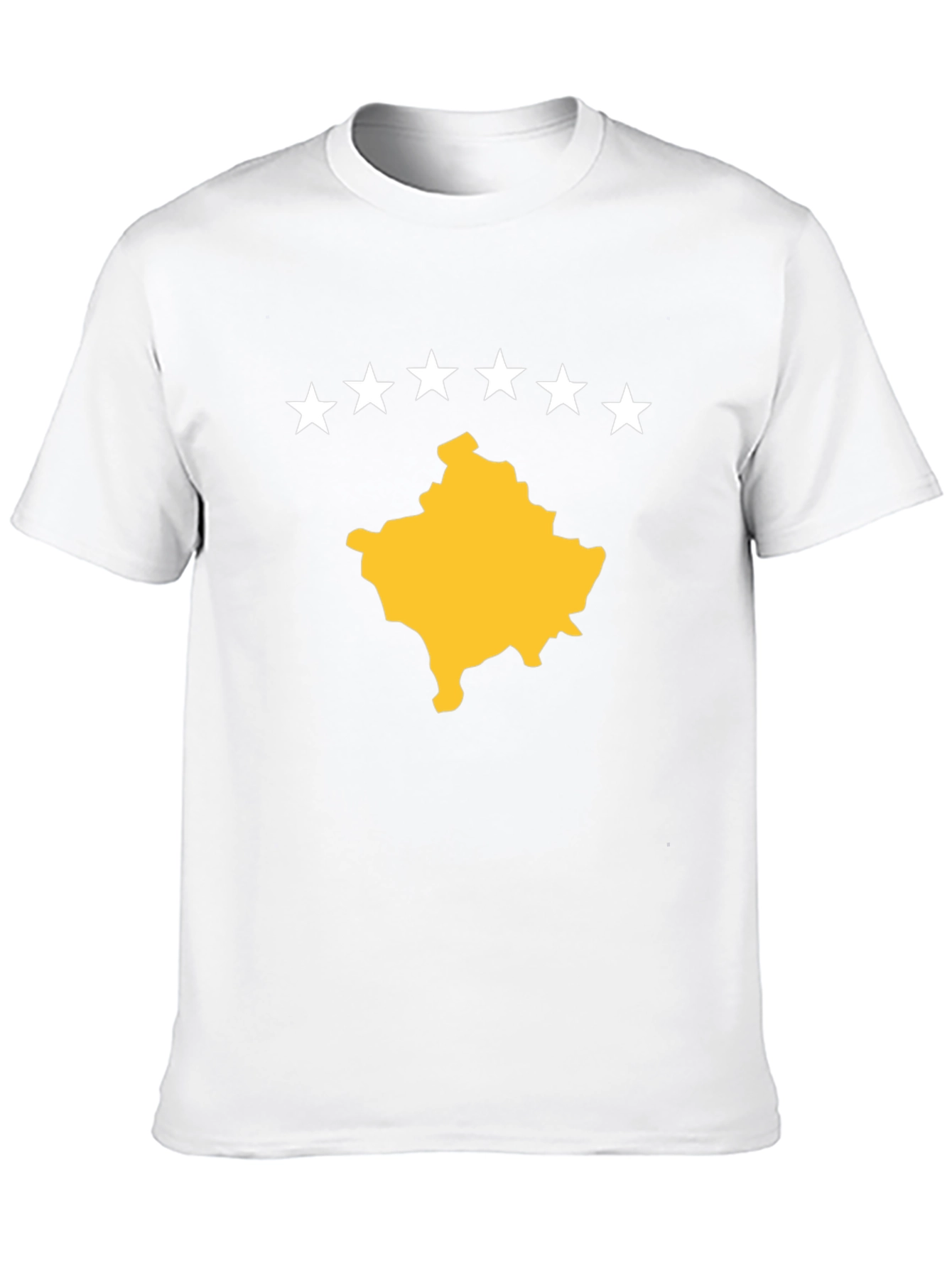 Kosovo Map T-Shirt - Black Cotton Tee with Star Design - 10