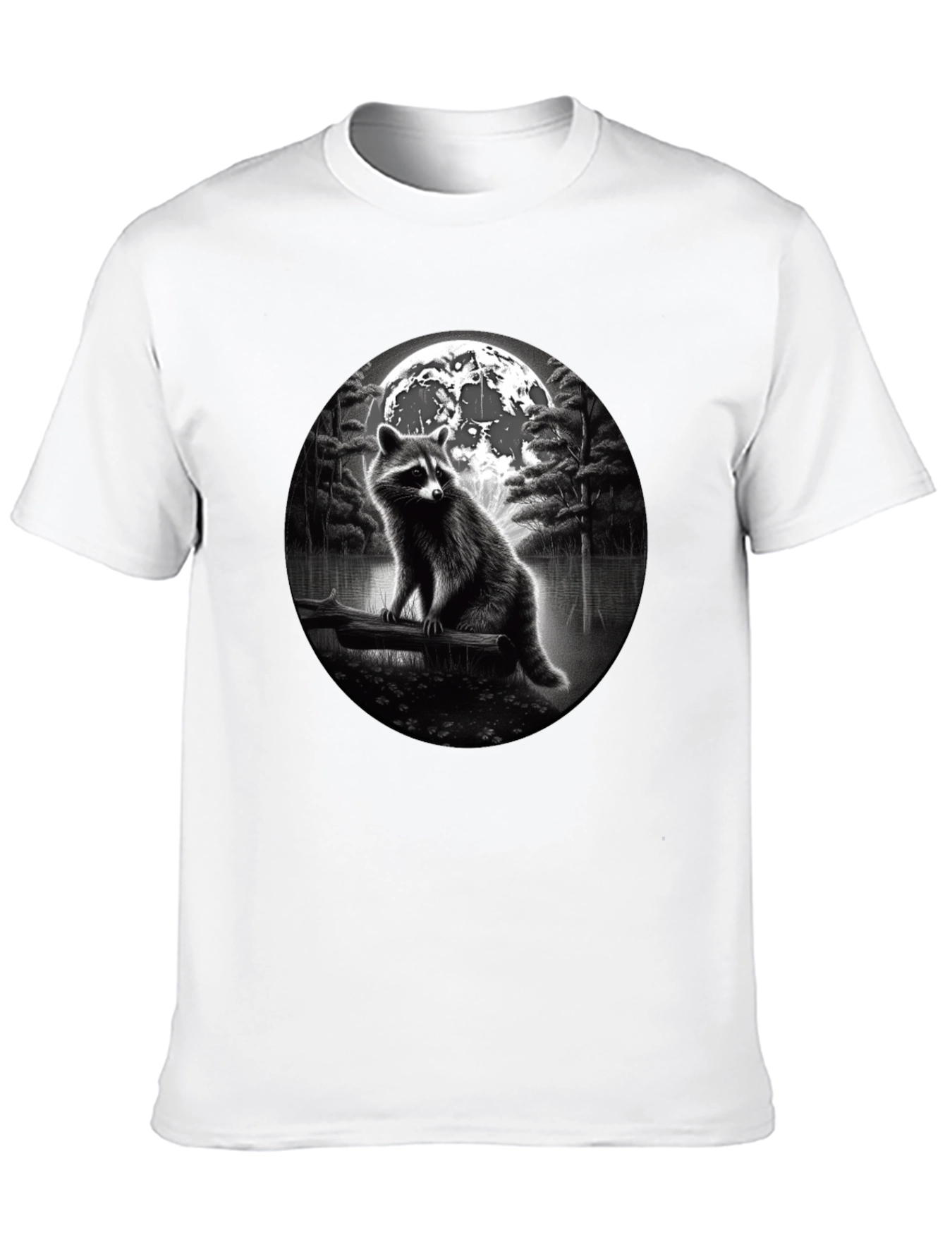 Black Raccoon Moon T-Shirt - Black view 10