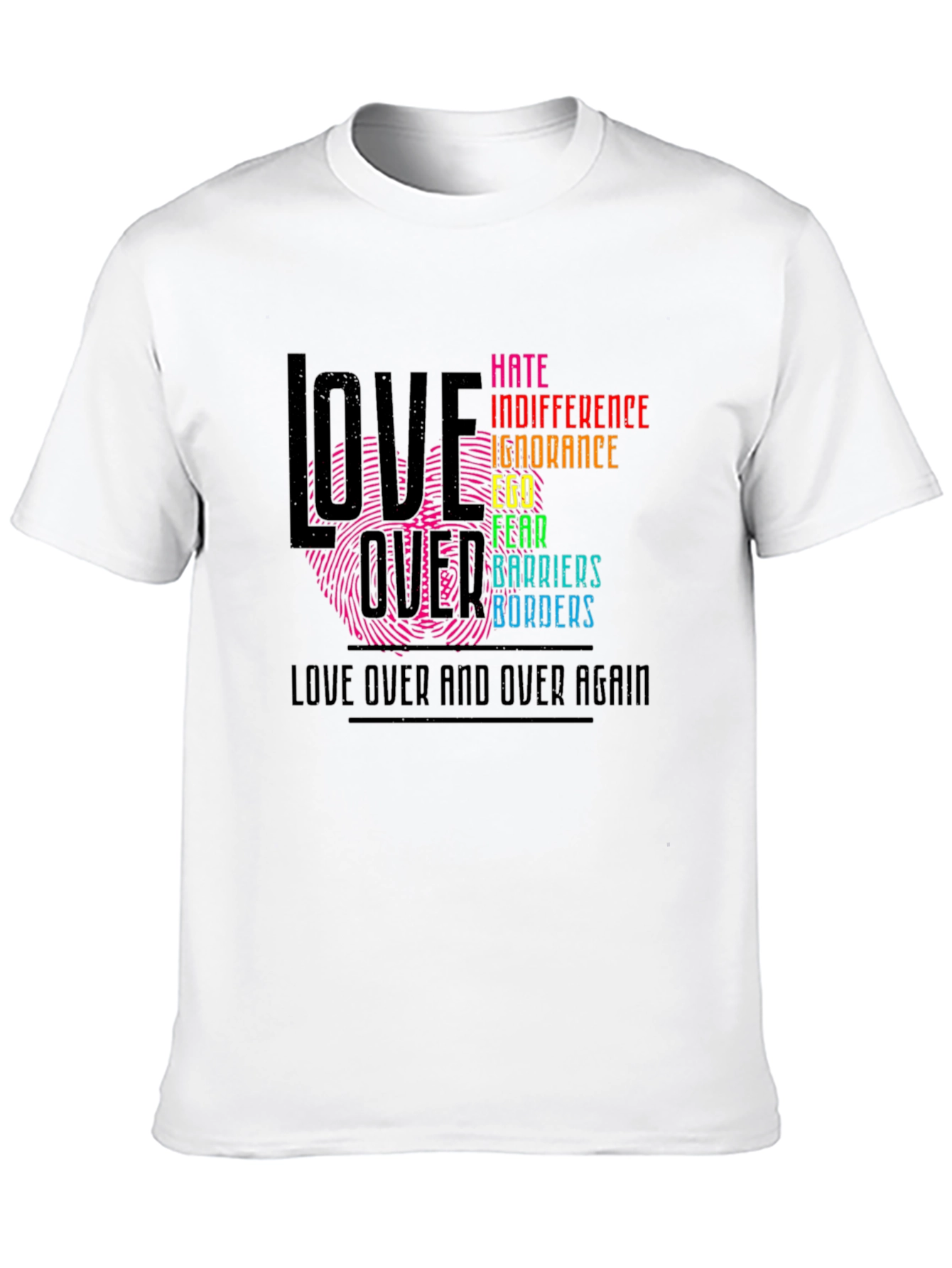 Black Love Over Hate Graphic T-Shirt view 10