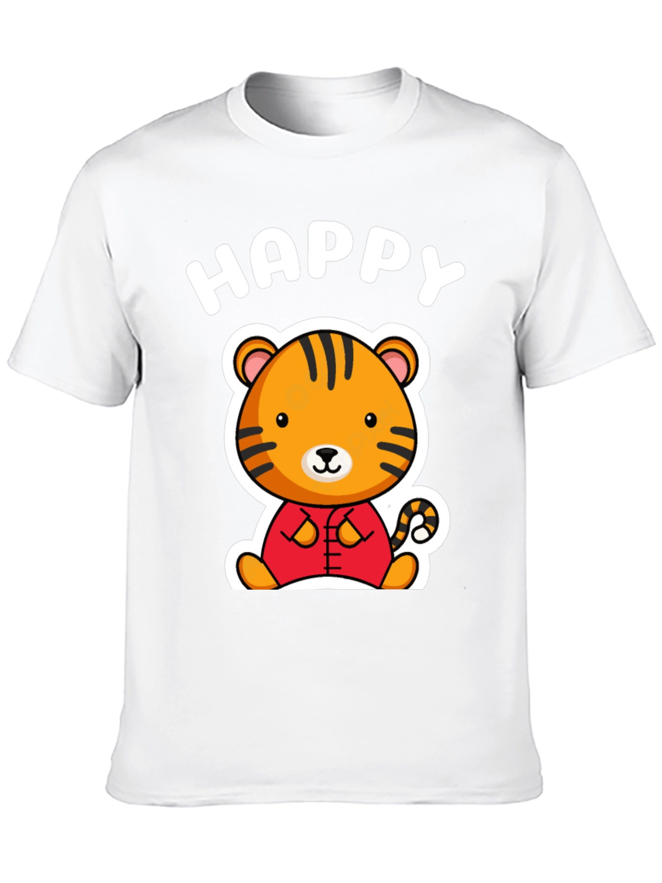 Black Happy Tiger Graphic T-Shirt view 10