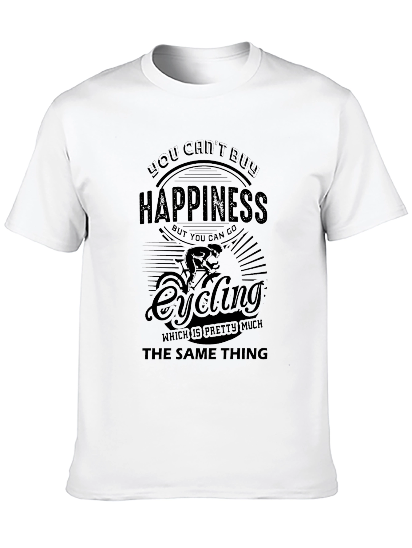 Black Cycling Happiness T-Shirt view 10