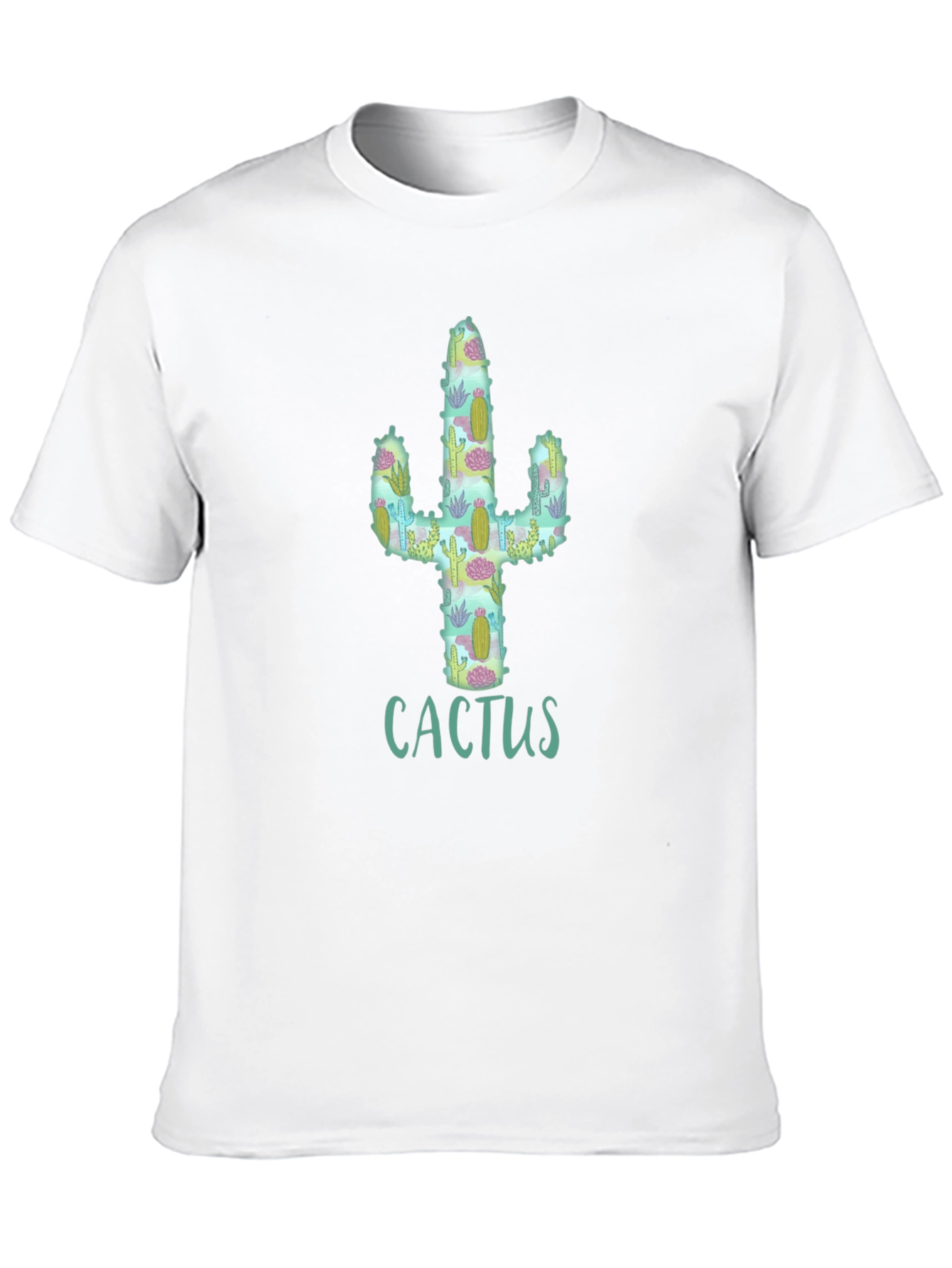 Black Cactus Pattern Graphic T-Shirt view 10