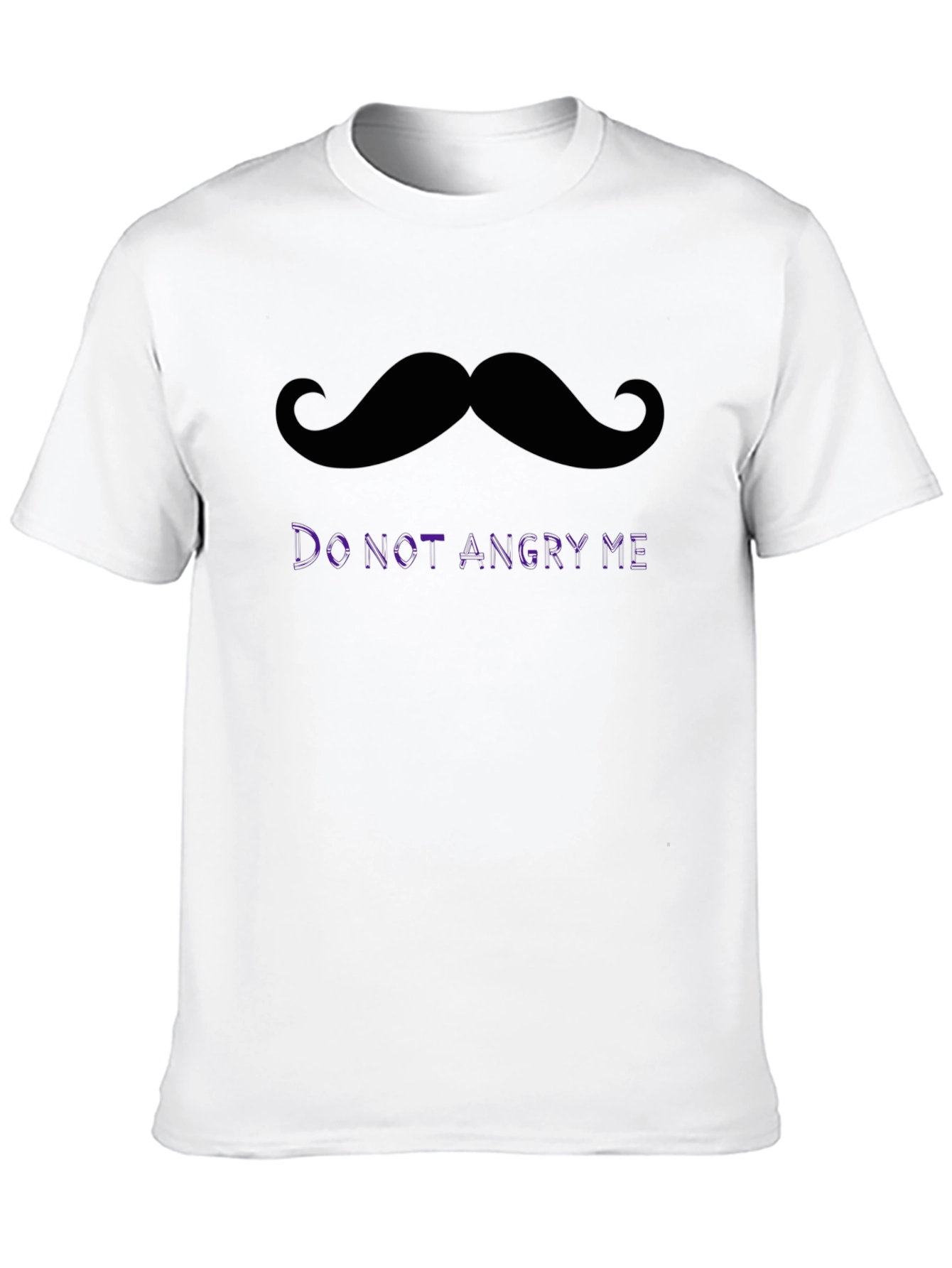 Black Funny Mustache Graphic Tee - Do Not Angry Me! view 10