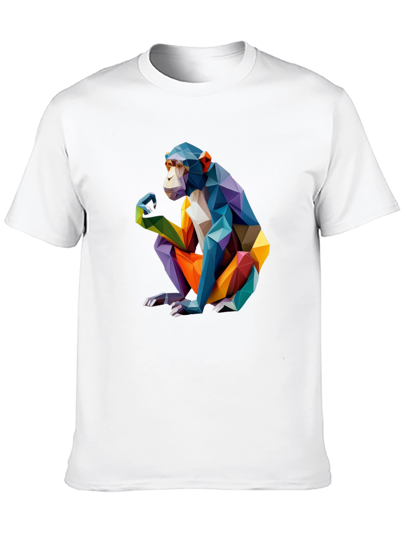 Black Geometric Monkey Graphic Black T-Shirt view 10