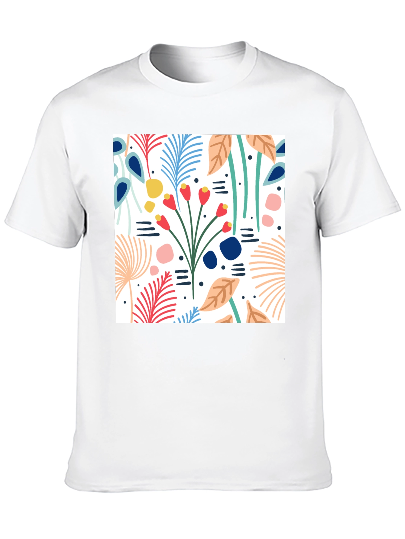 Black Floral Pattern Black T-Shirt view 10