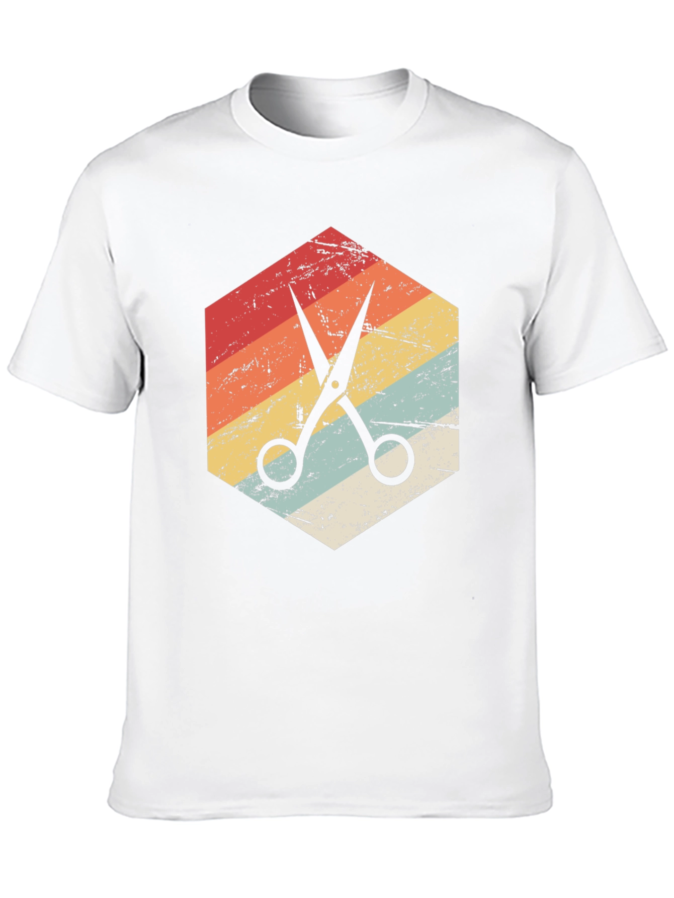 Black Retro Barber Scissors Graphic Tee view 10