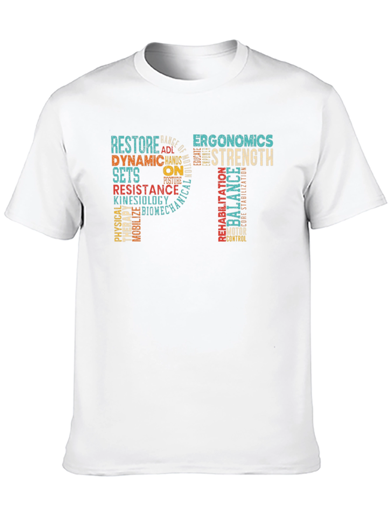 PT Physical Therapy Word Art Graphic T-Shirt - 10
