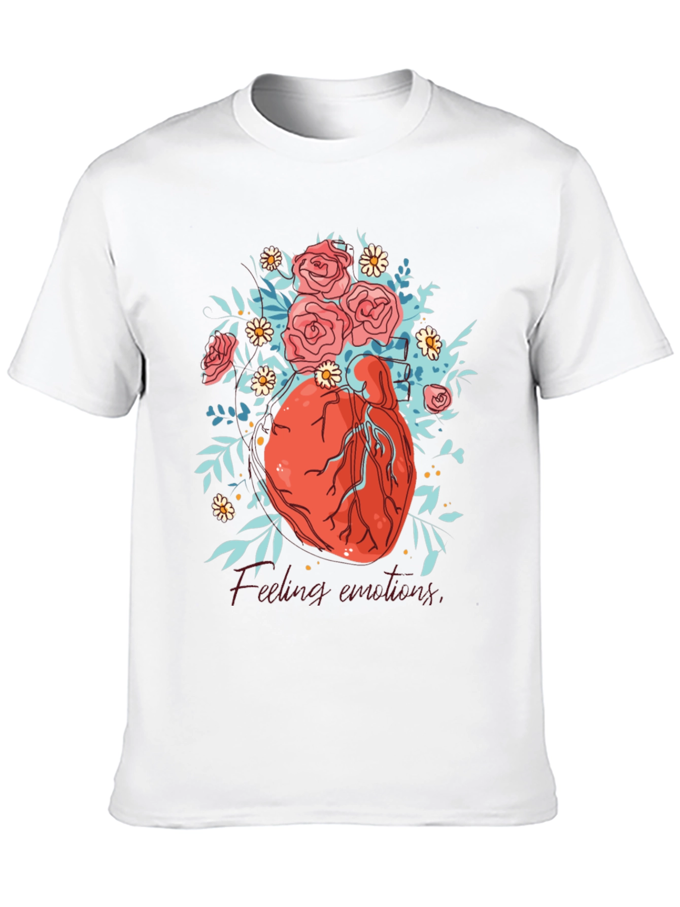 Black Floral Heart Graphic Tee - Express Your Emotions! view 10