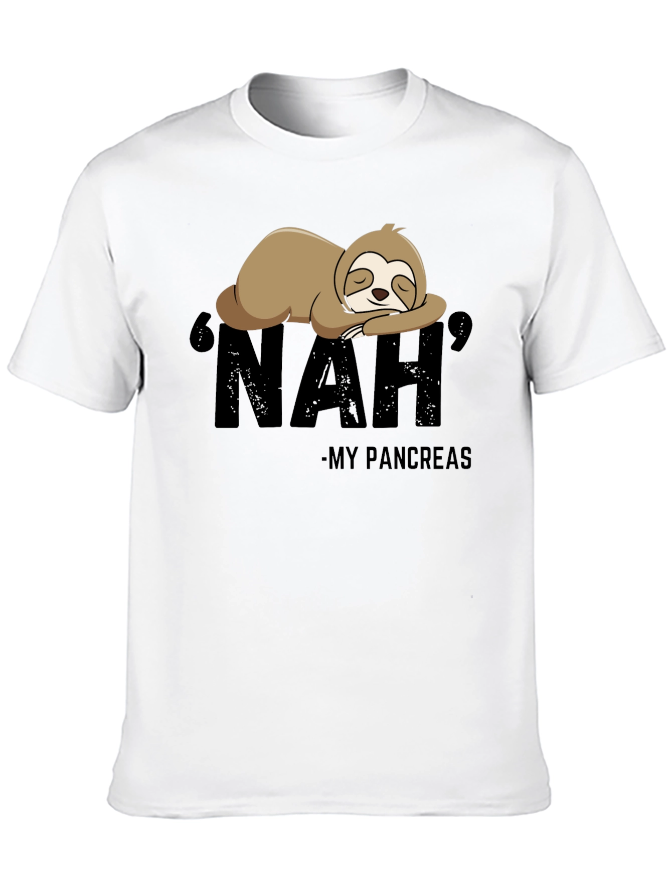 Black Nah, My Pancreas Sloth T-Shirt view 10