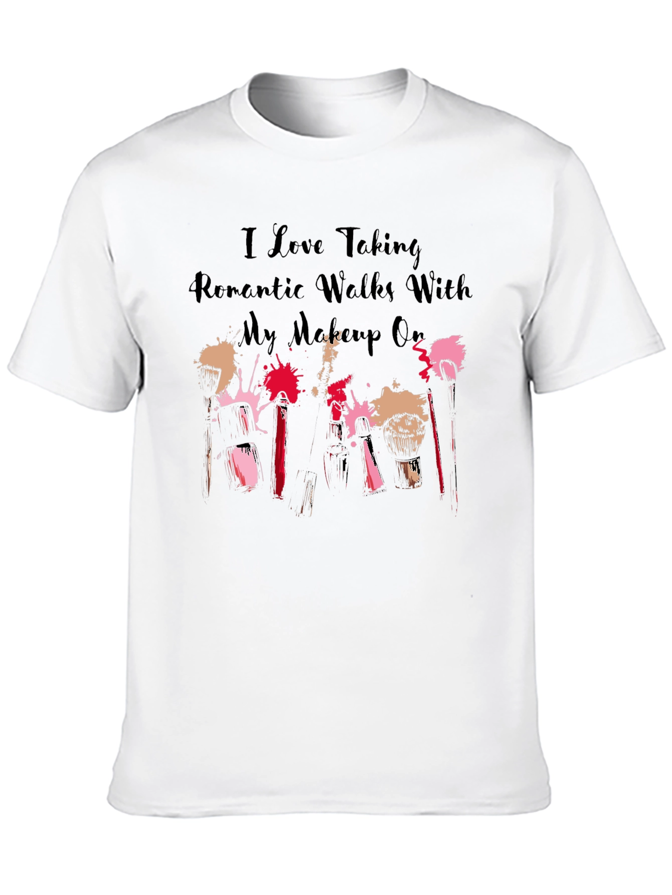Black Romantic Walks Makeup T-Shirt - Black view 10