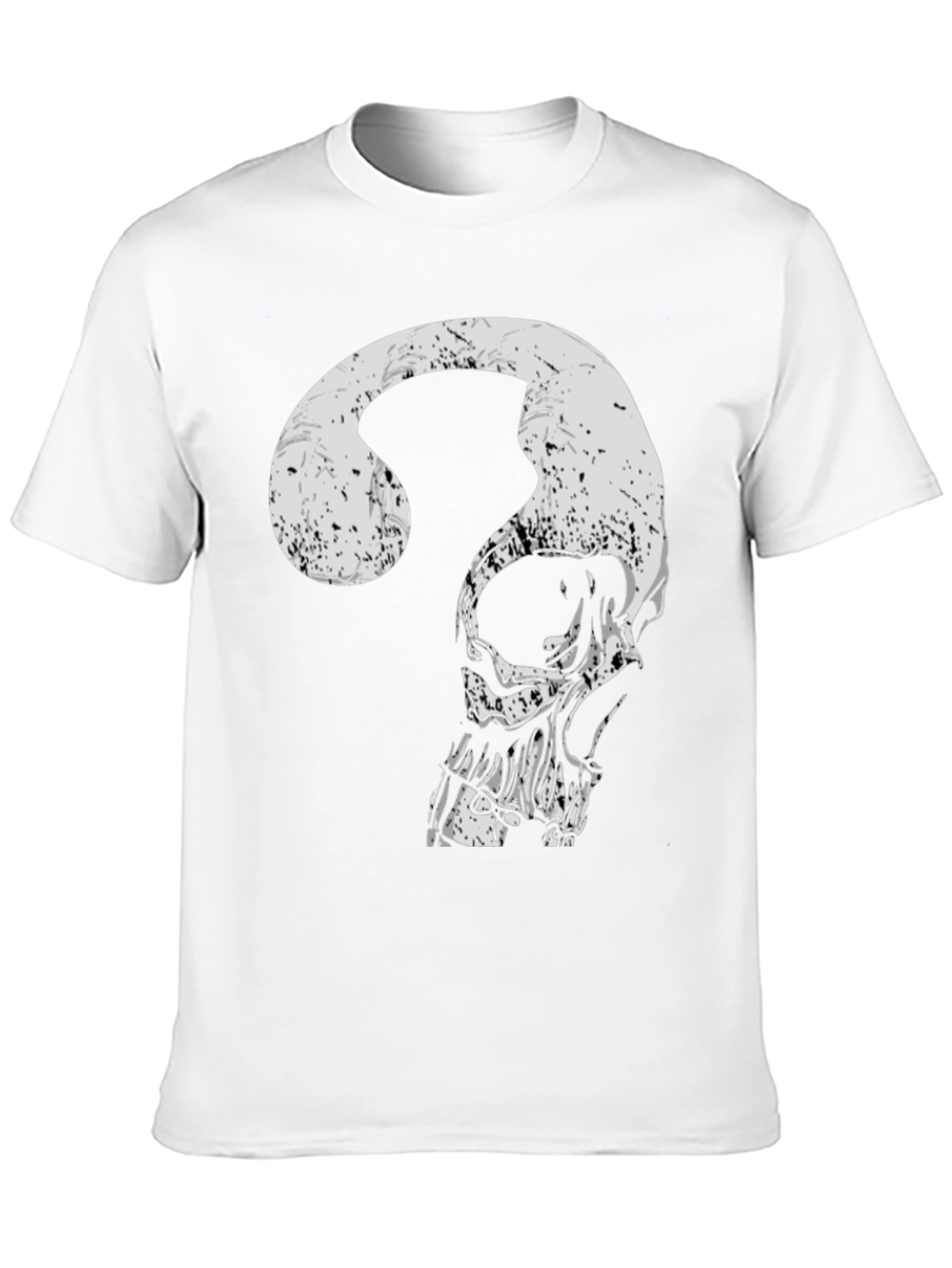 Black Skull Question Mark Graphic Tee - Men's Black T-Shirt view 10