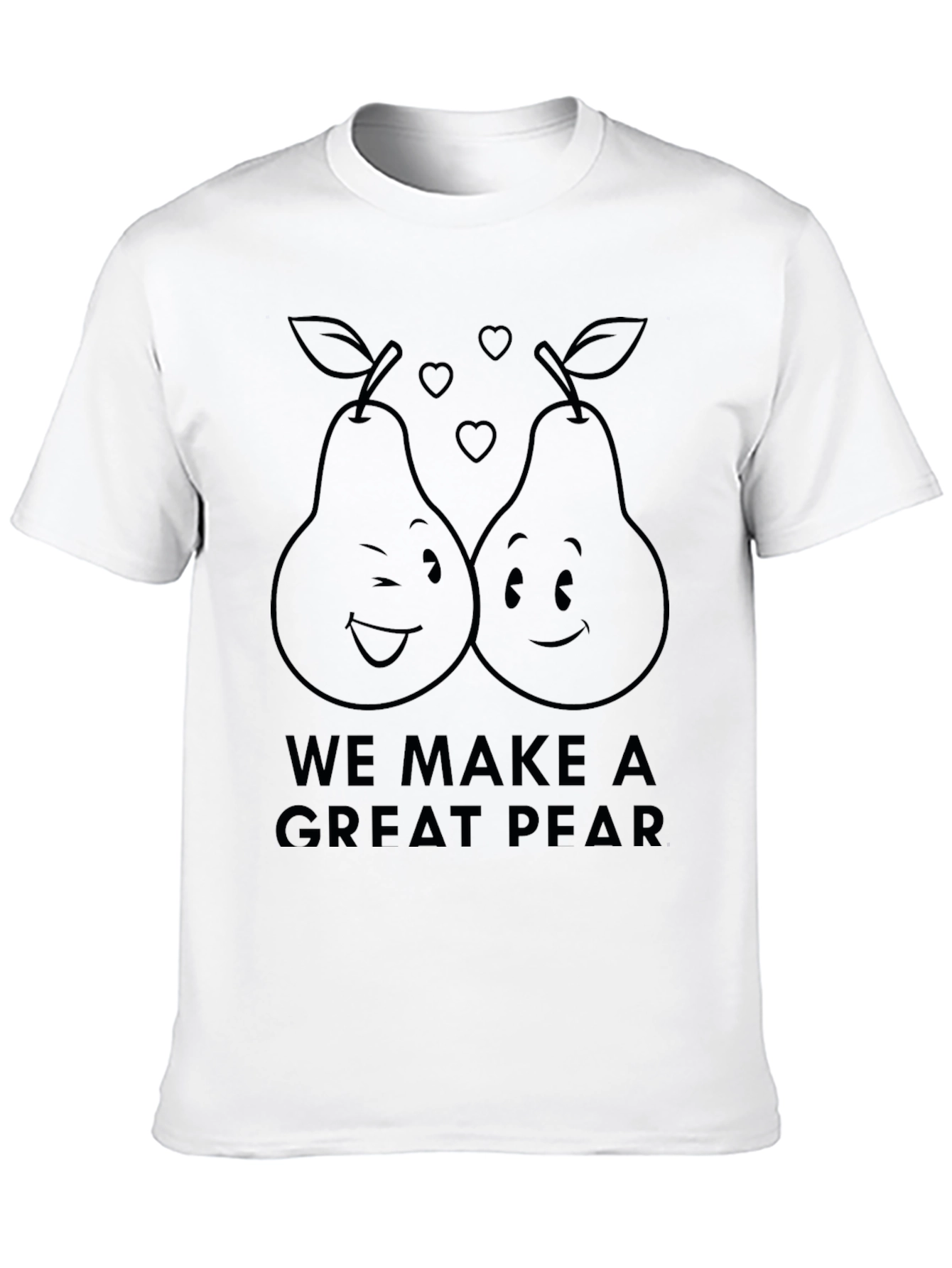 Black Great Pear Pun T-Shirt - Cute Couple Tee view 10